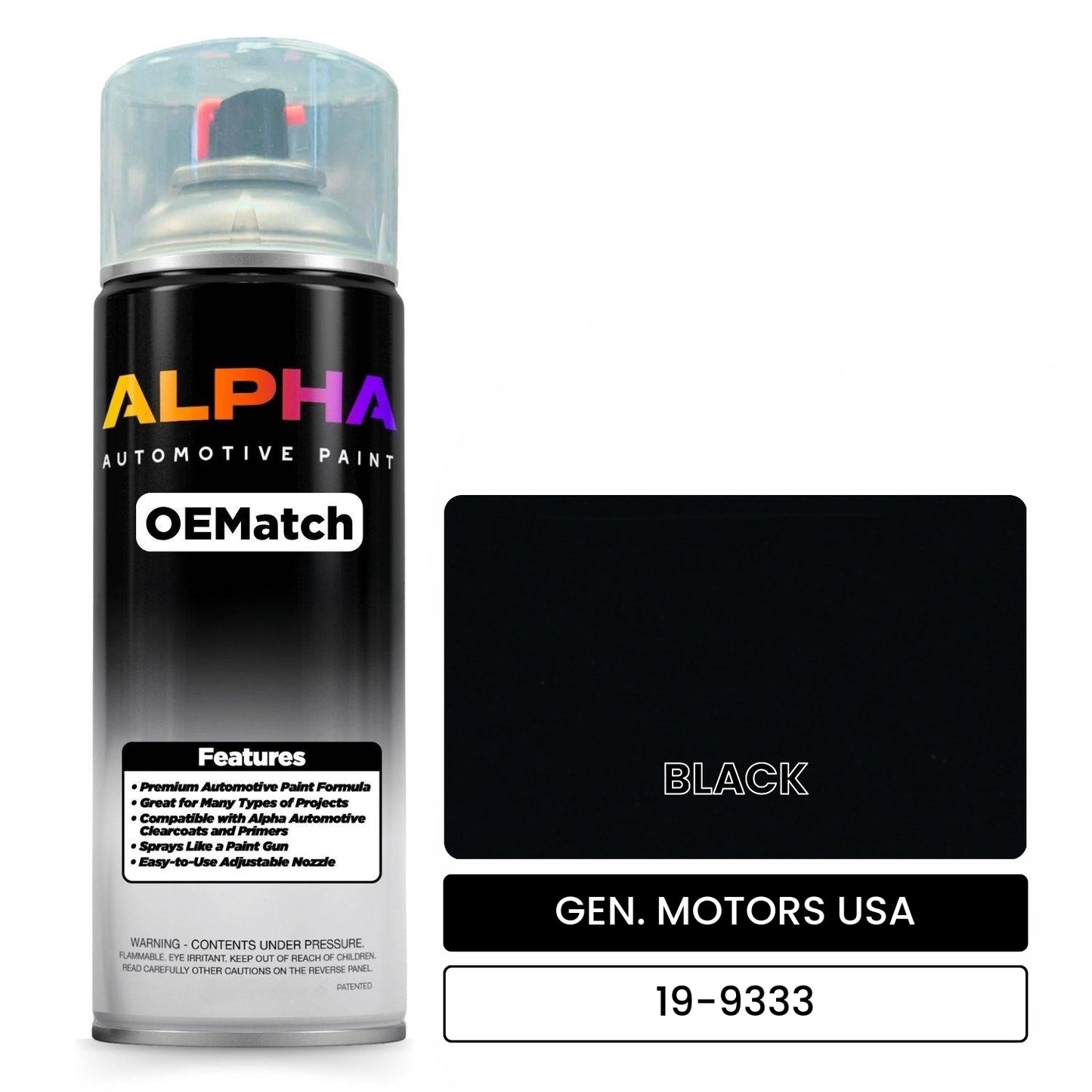 GEN. MOTORS USA BLACK 19-9333 OEMatch Spraycan