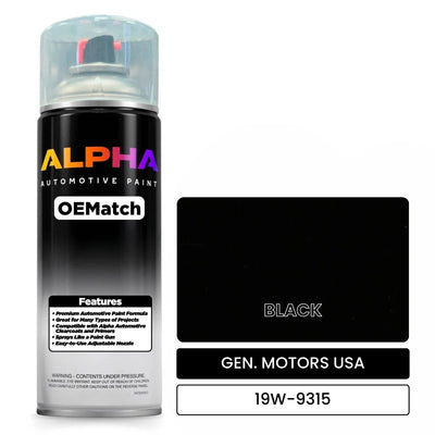 GEN. MOTORS USA BLACK 19W-9315 | OEMatch Automotive Spraycan