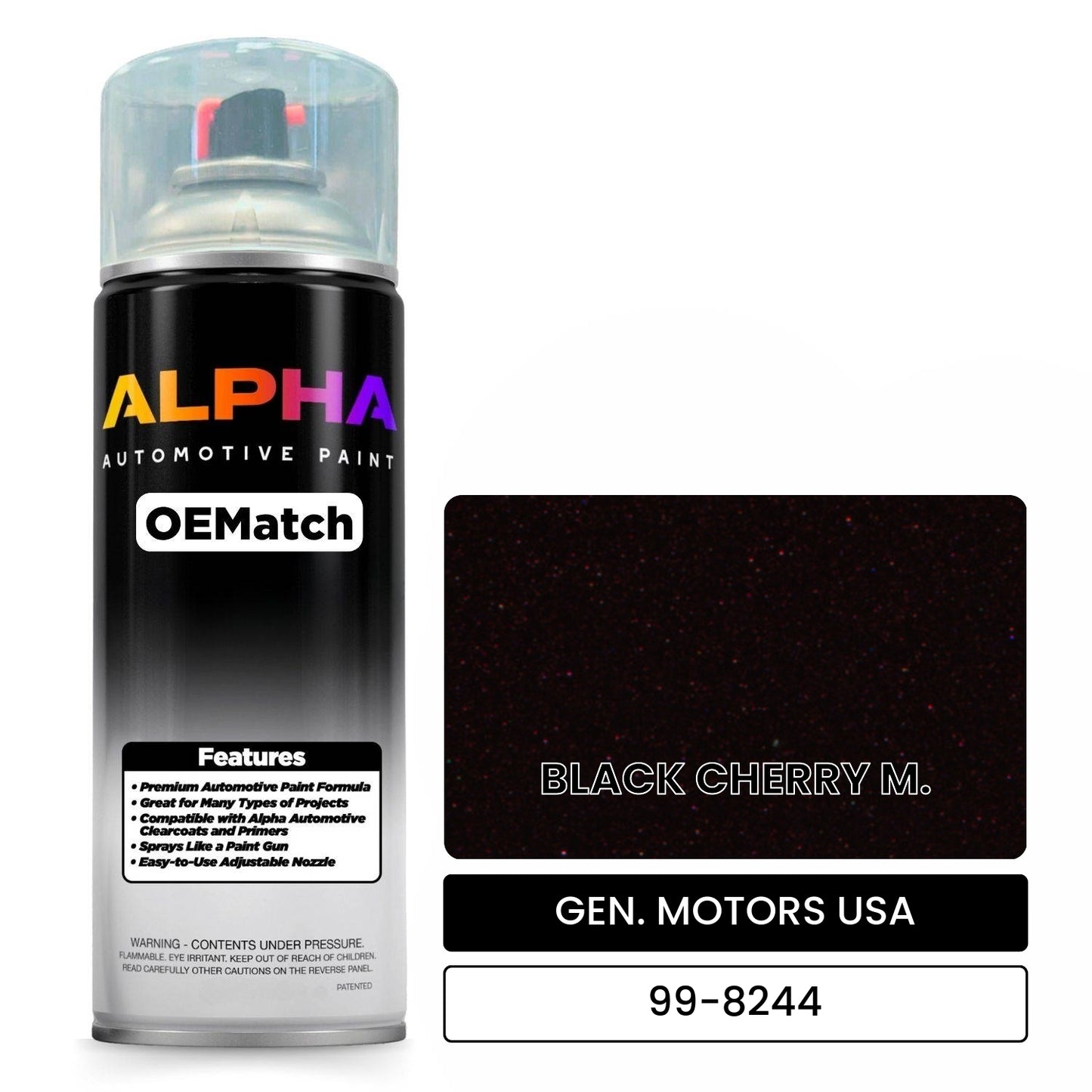 GEN. MOTORS USA BLACK CHERRY M. 99-8244 OEMatch Spraycan