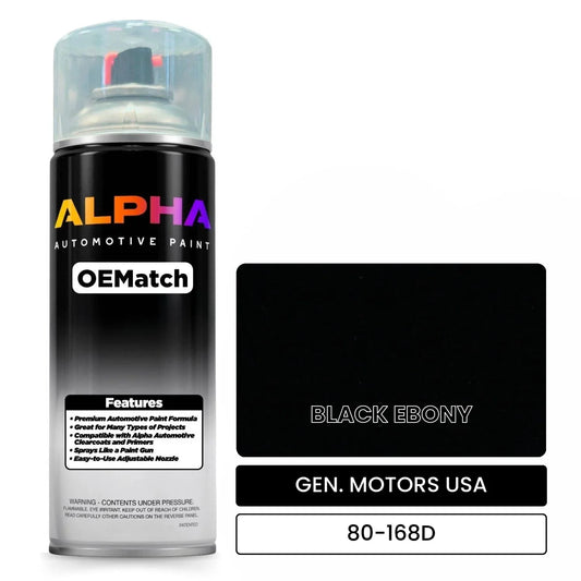 GEN. MOTORS USA BLACK EBONY 80-168D OEMatch Spraycan
