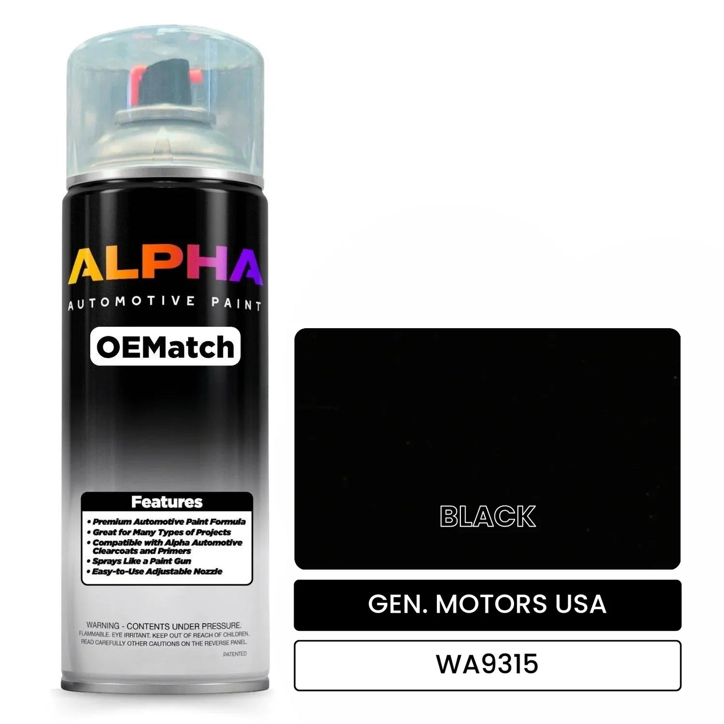 GEN. MOTORS USA BLACK WA9315 OEMatch Spraycan