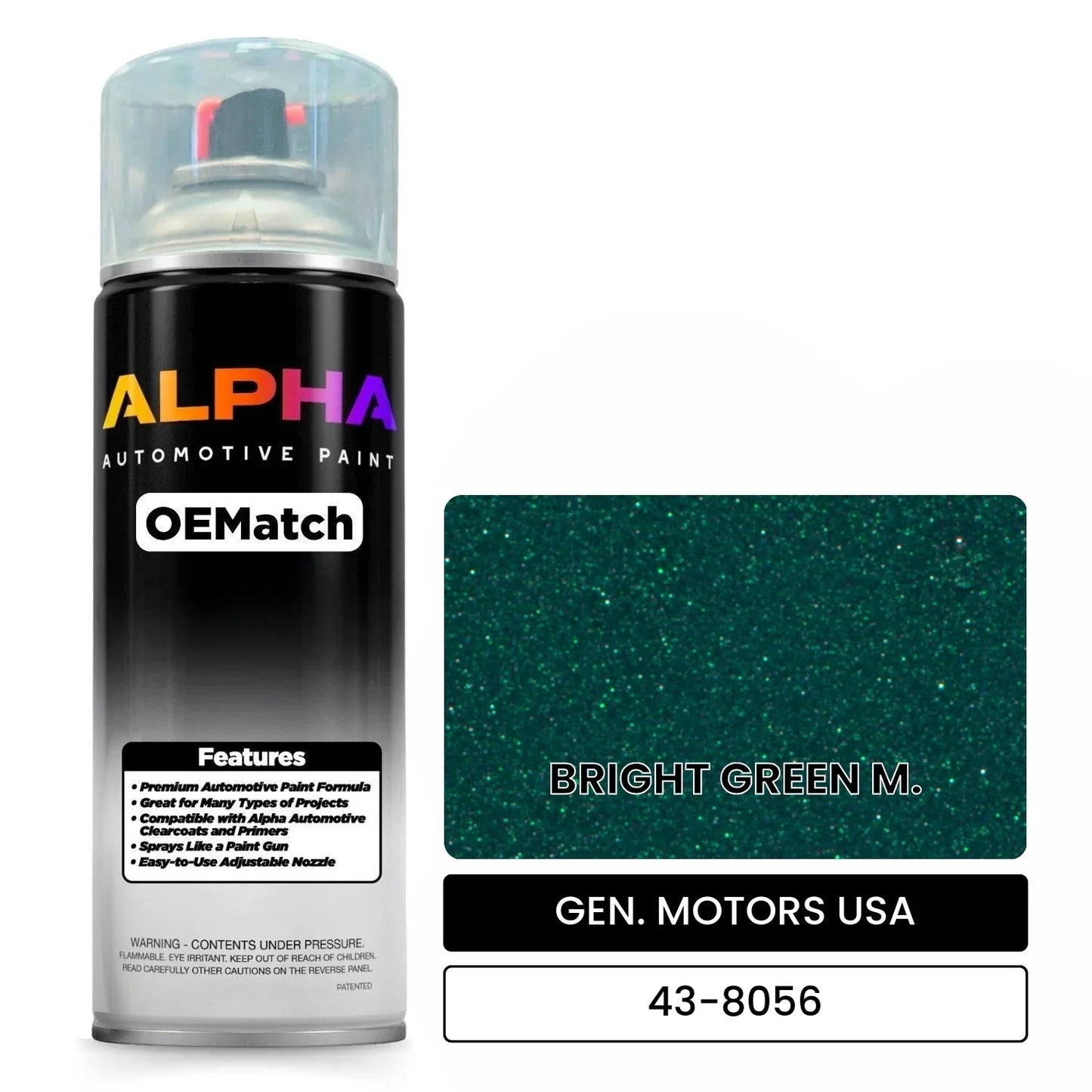 GEN. MOTORS USA BRIGHT GREEN M. 43-8056 OEMatch Spraycan
