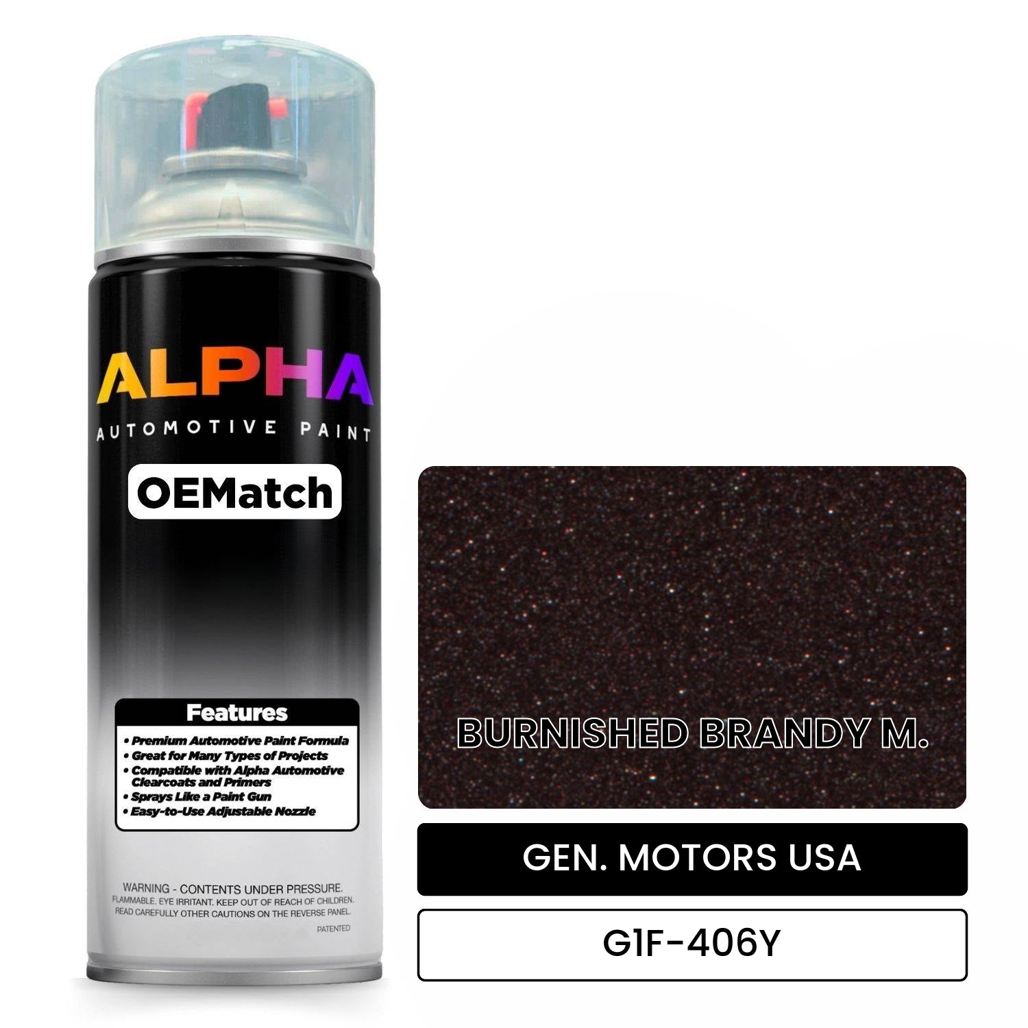 GEN. MOTORS USA BURNISHED BRANDY M. G1F-406Y OEMatch Spraycan