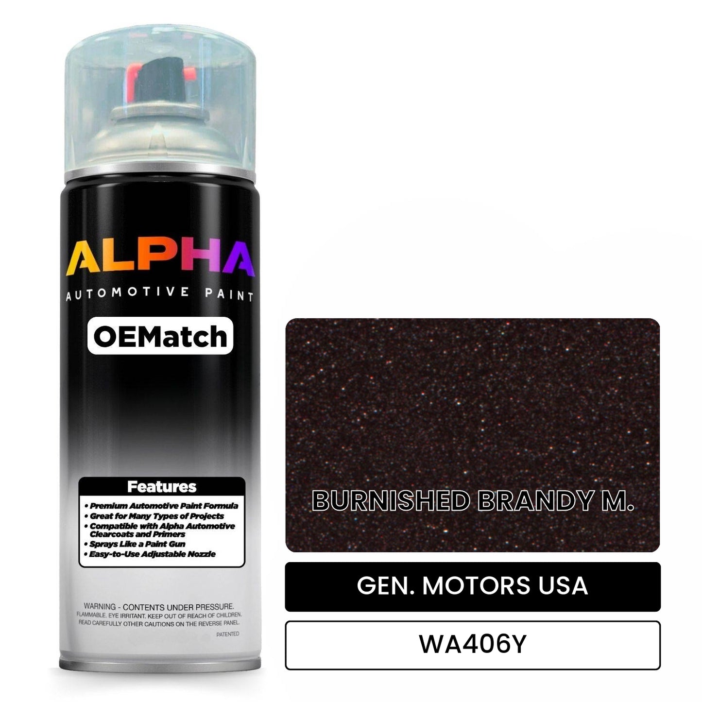 GEN. MOTORS USA BURNISHED BRANDY M. WA406Y OEMatch Spraycan