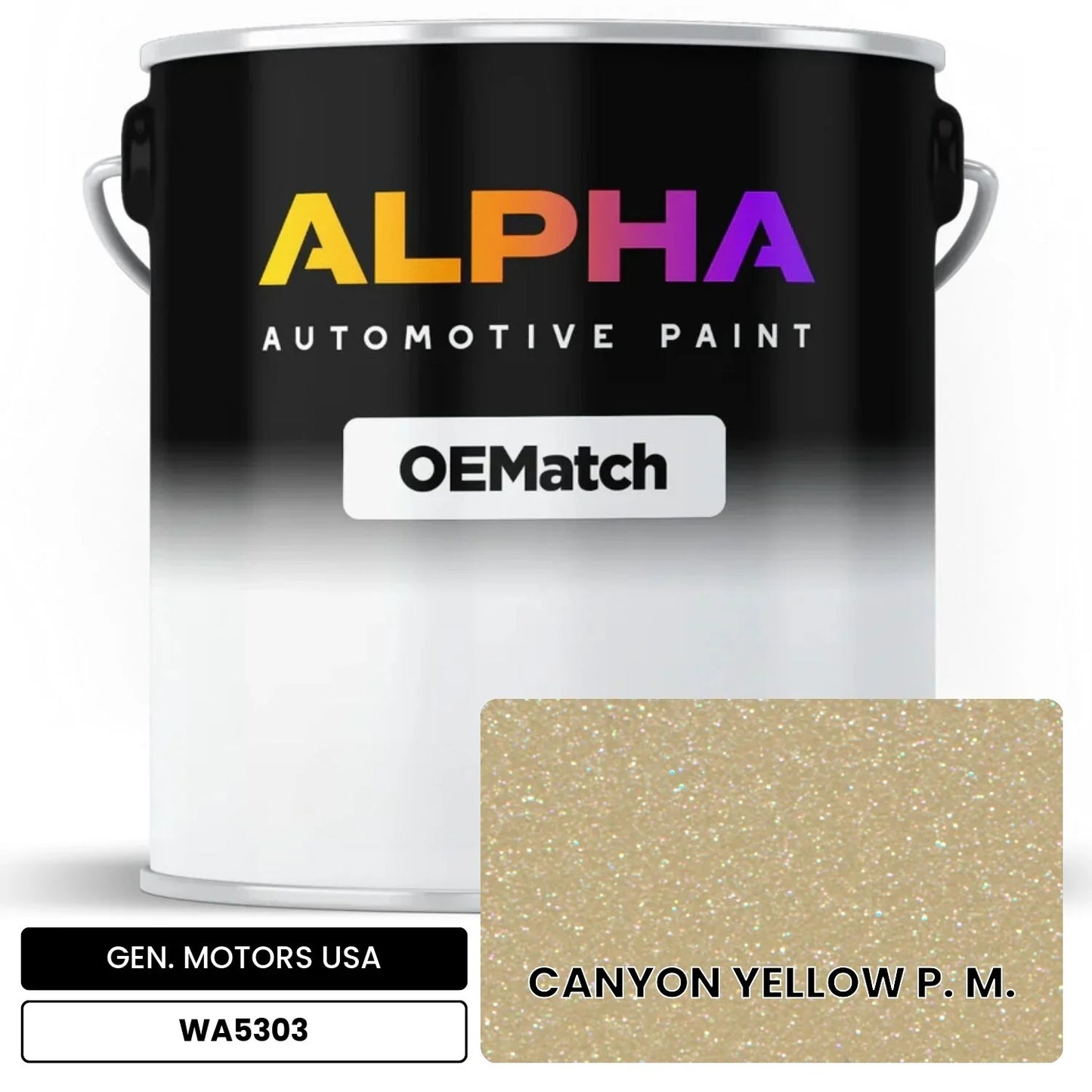 GEN. MOTORS USA CANYON YELLOW P. M. WA5303 OEMatch Basecoat