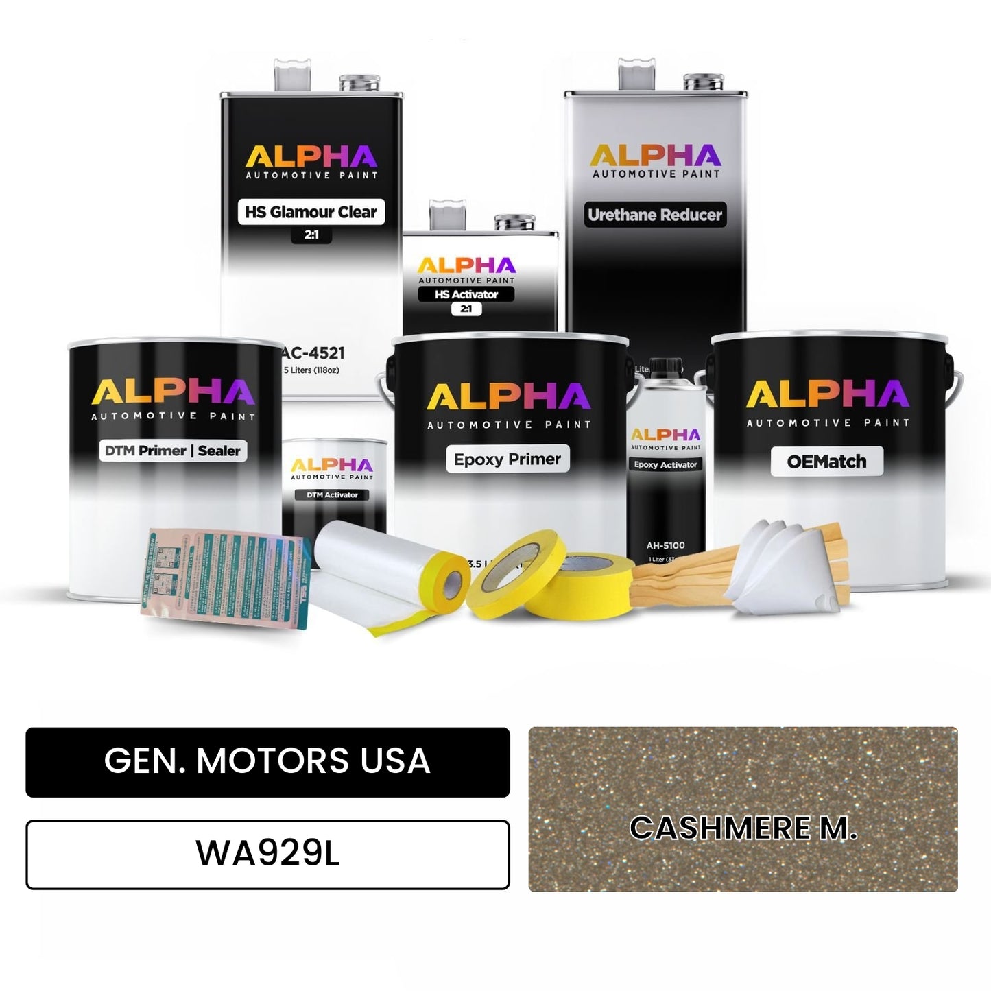 GEN. MOTORS USA CASHMERE M. WA929L OEMatch Vehicle Paint Kit