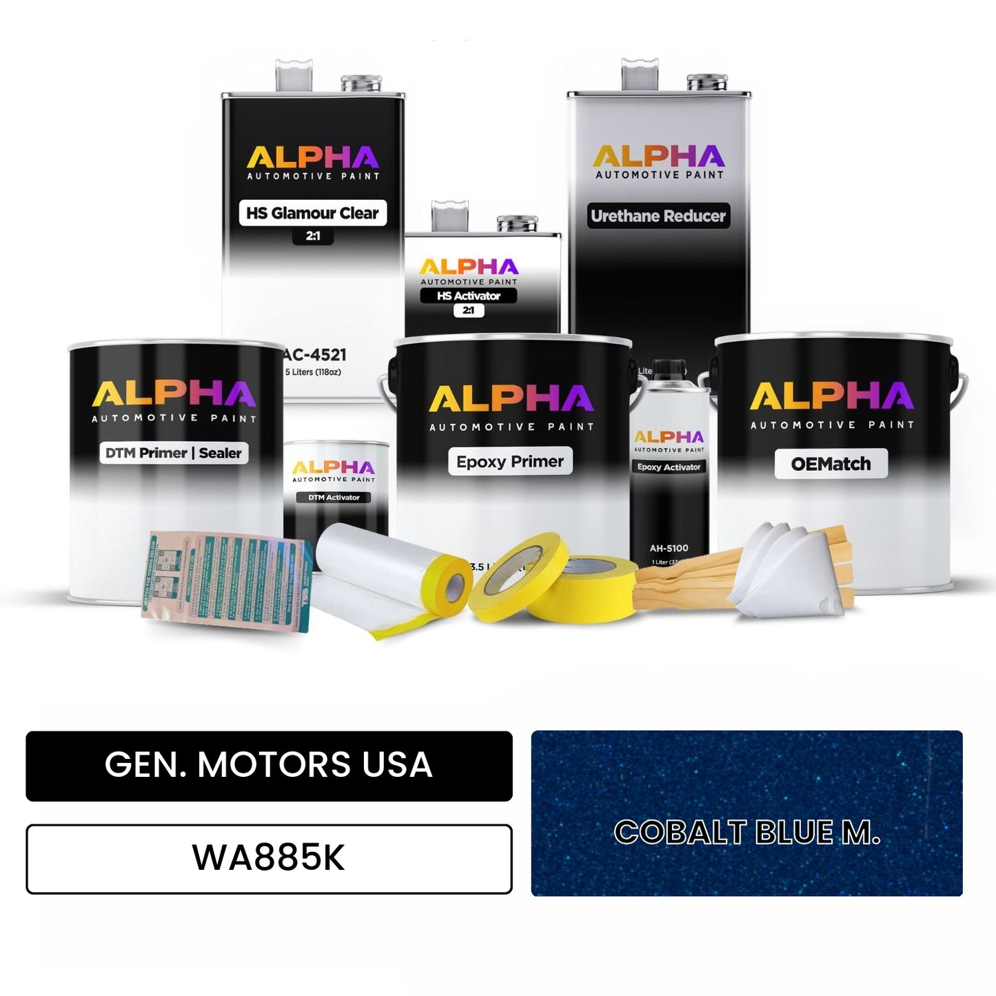 GEN. MOTORS USA COBALT BLUE M. WA885K OEMatch Vehicle Paint Kit