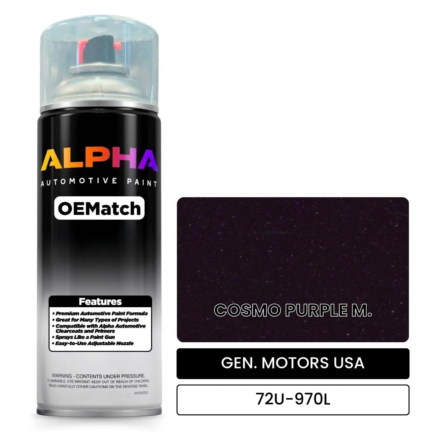 GEN. MOTORS USA COSMO PURPLE M. 72U-970L OEMatch Spraycan