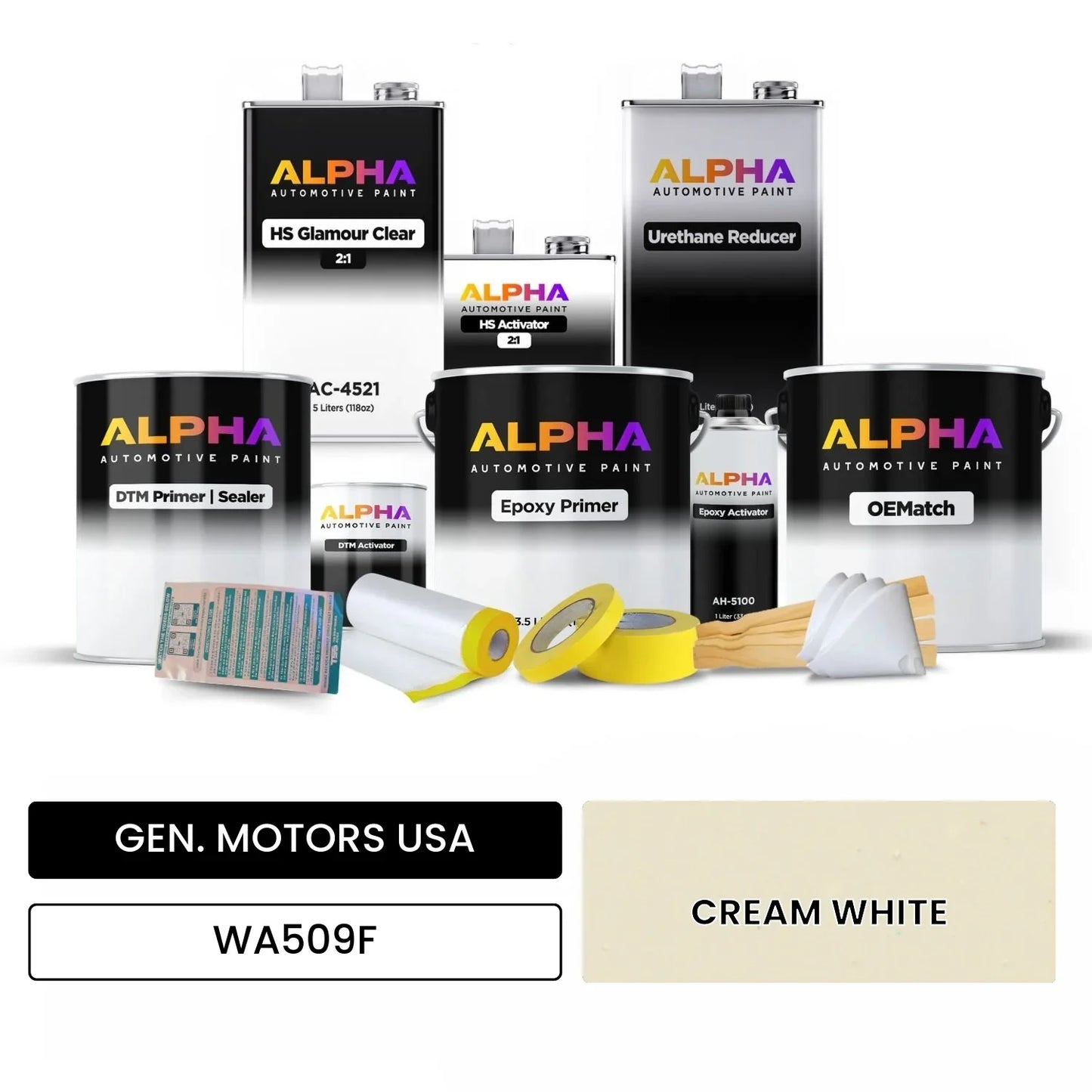 GEN. MOTORS USA CREAM WHITE WA509F OEMatch Vehicle Paint Kit