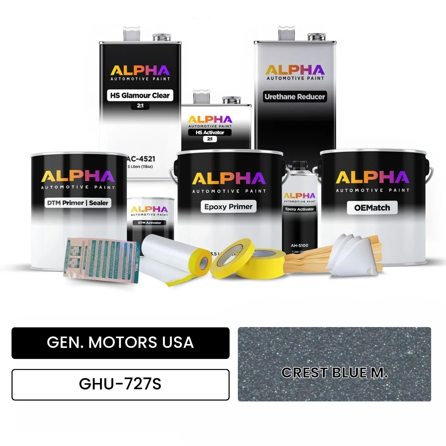 GEN. MOTORS USA CREST BLUE M. GHU-727S OEMatch Vehicle Paint Kit