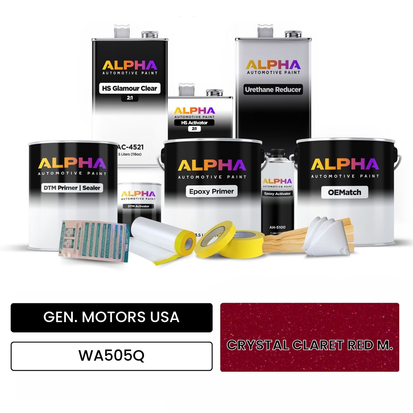 GEN. MOTORS USA CRYSTAL CLARET RED M. WA505Q OEMatch Vehicle Paint Kit