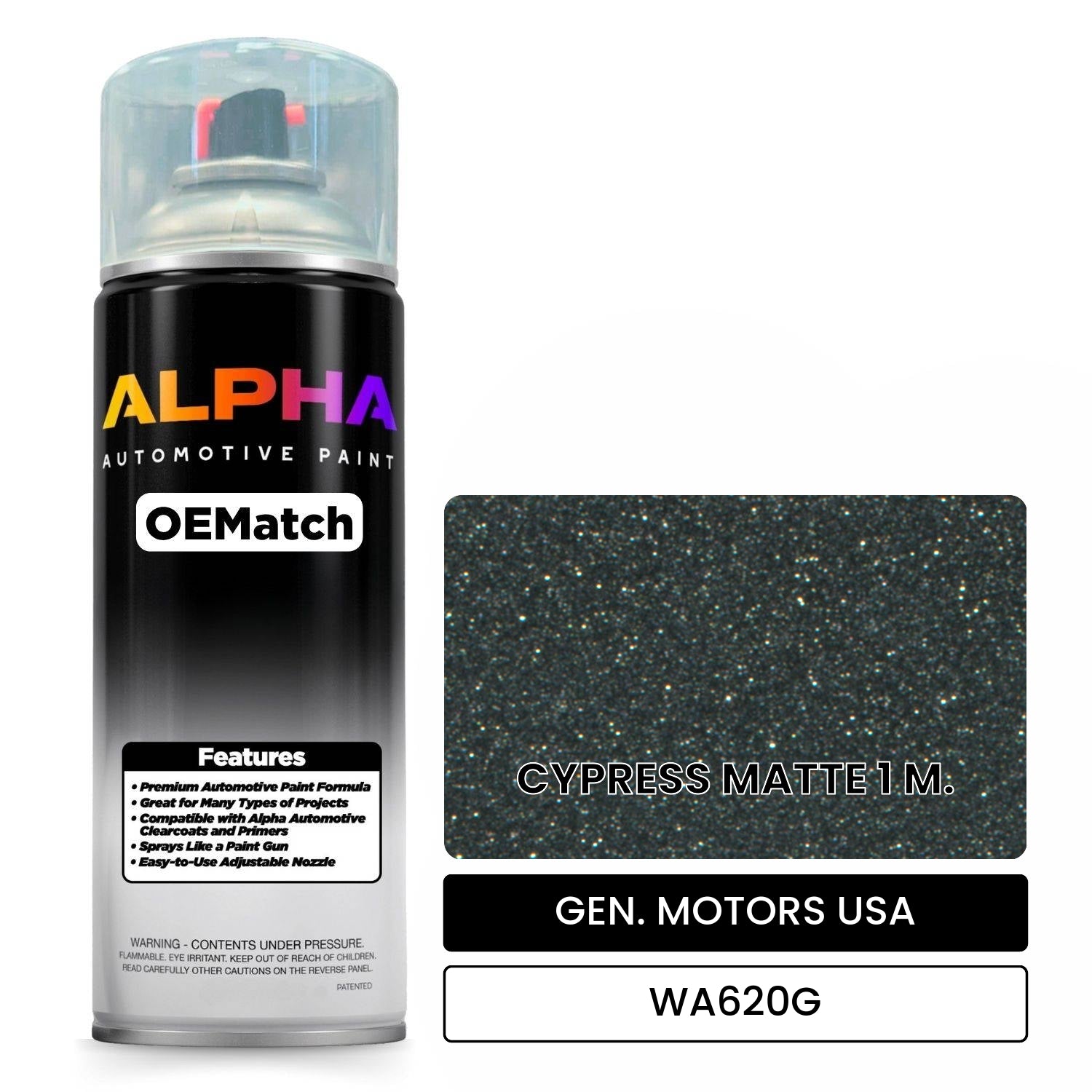 GEN. MOTORS USA CYPRESS MATTE 1 M. WA620G OEMatch Spraycan