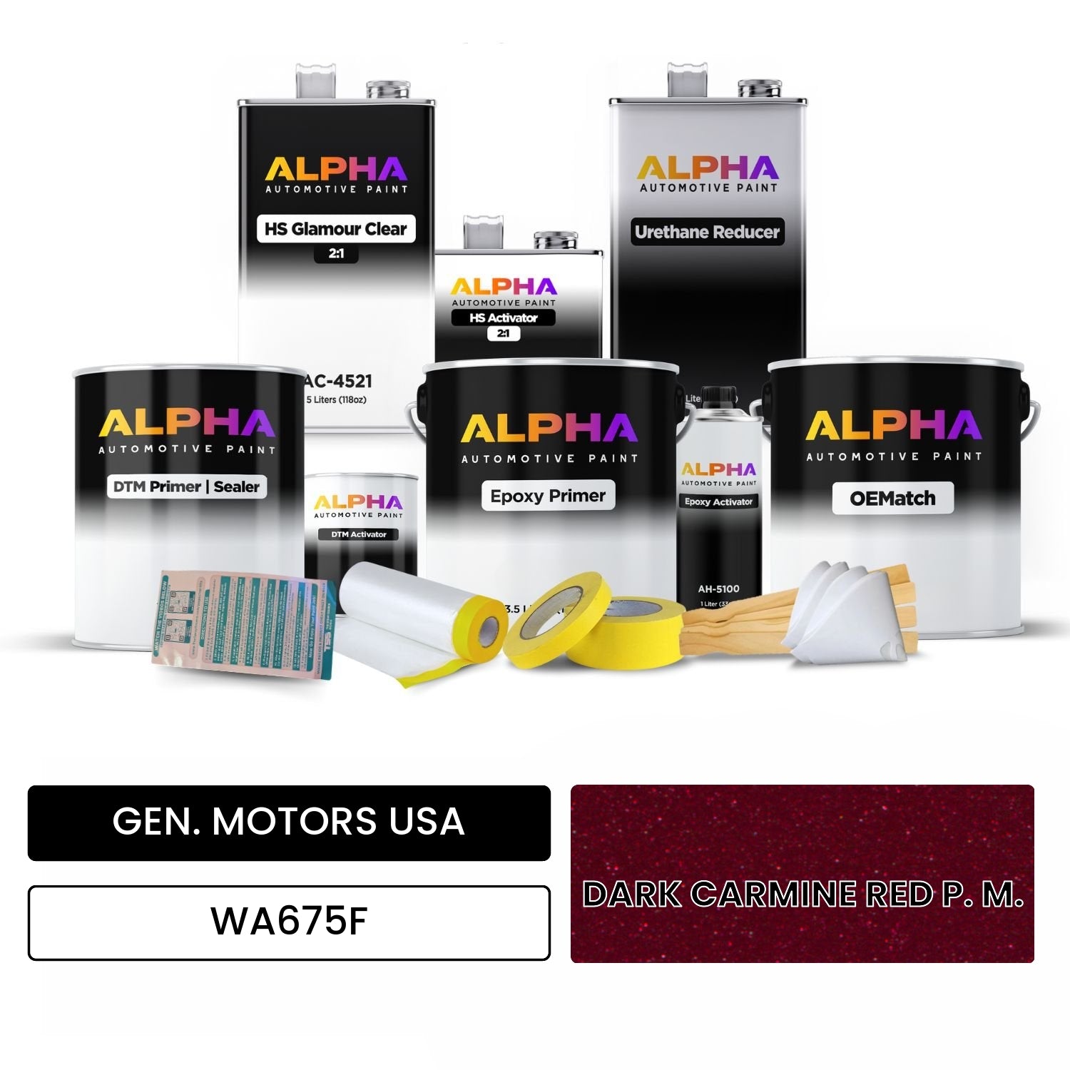 GEN. MOTORS USA DARK CARMINE RED P. M. WA675F OEMatch Vehicle Paint Kit