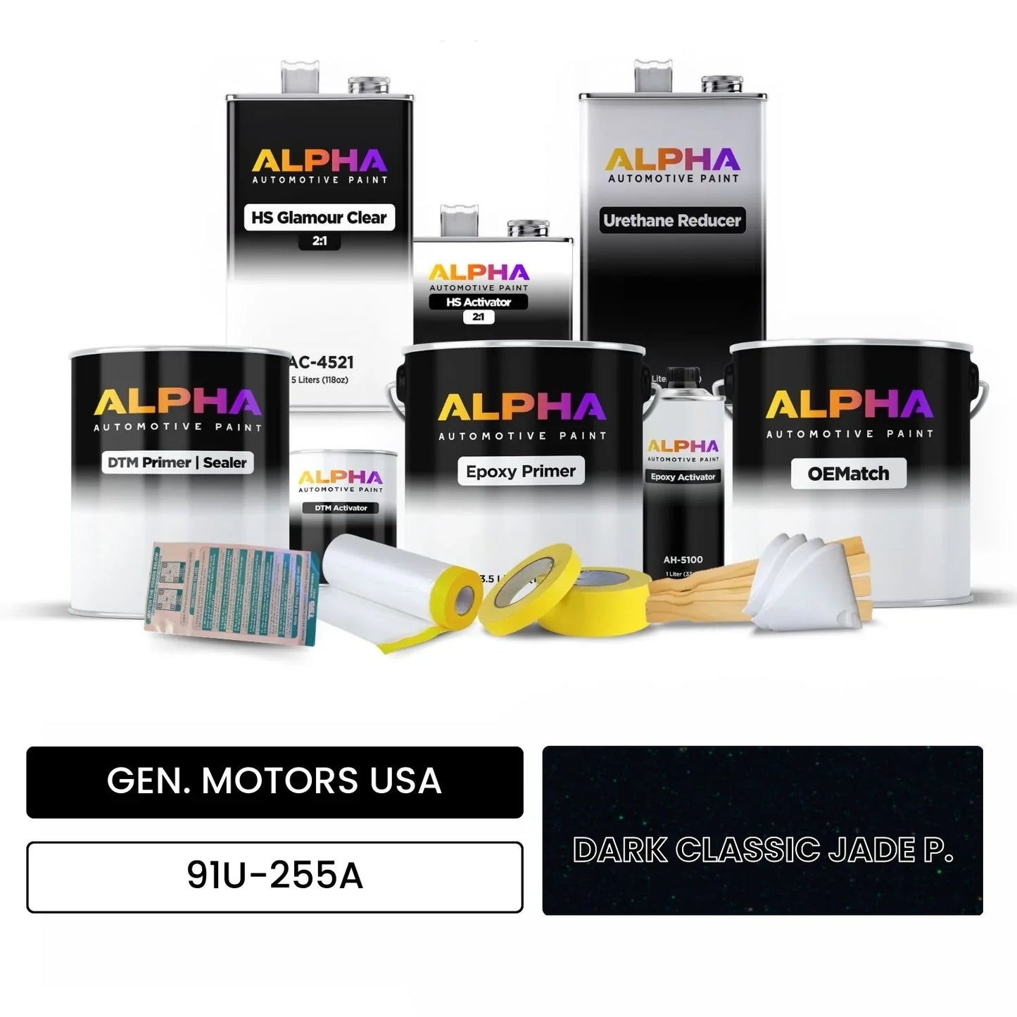 GEN. MOTORS USA DARK CLASSIC JADE P. 91U-255A OEMatch Vehicle Paint Kit
