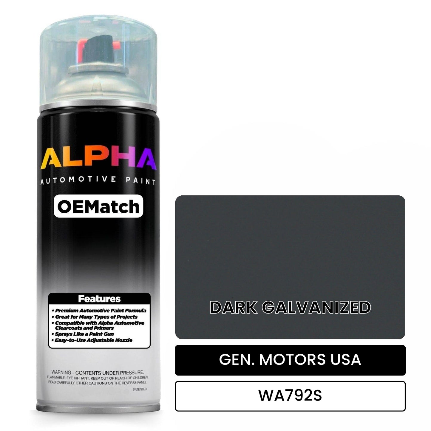 GEN. MOTORS USA DARK GALVANIZED WA792S OEMatch Spraycan