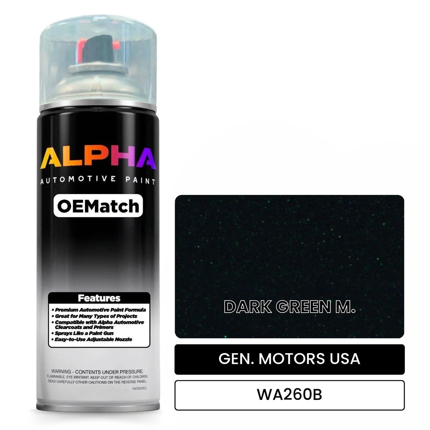 GEN. MOTORS USA DARK GREEN M. WA260B OEMatch Spraycan