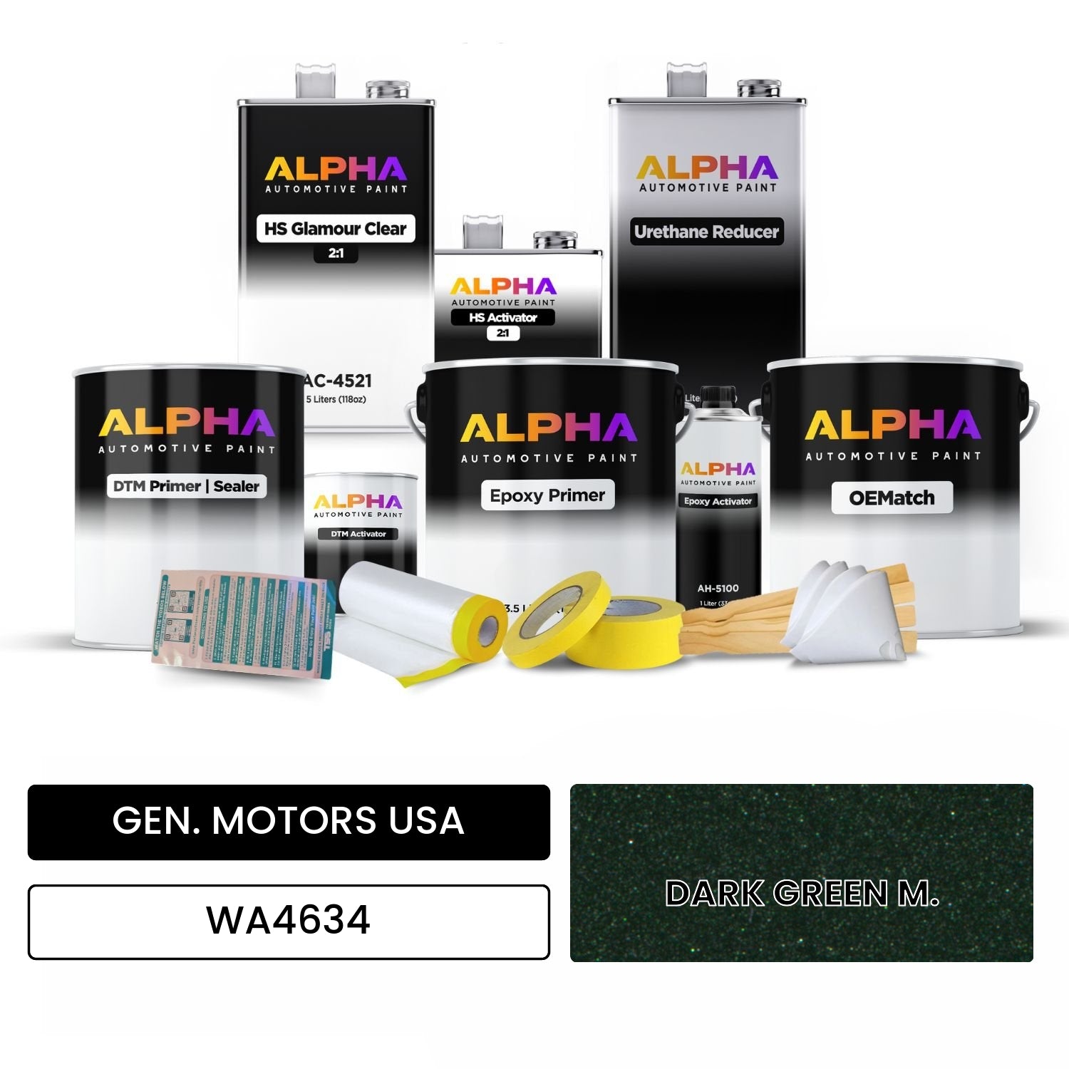 GEN. MOTORS USA DARK GREEN M. WA4634 OEMatch Vehicle Paint Kit
