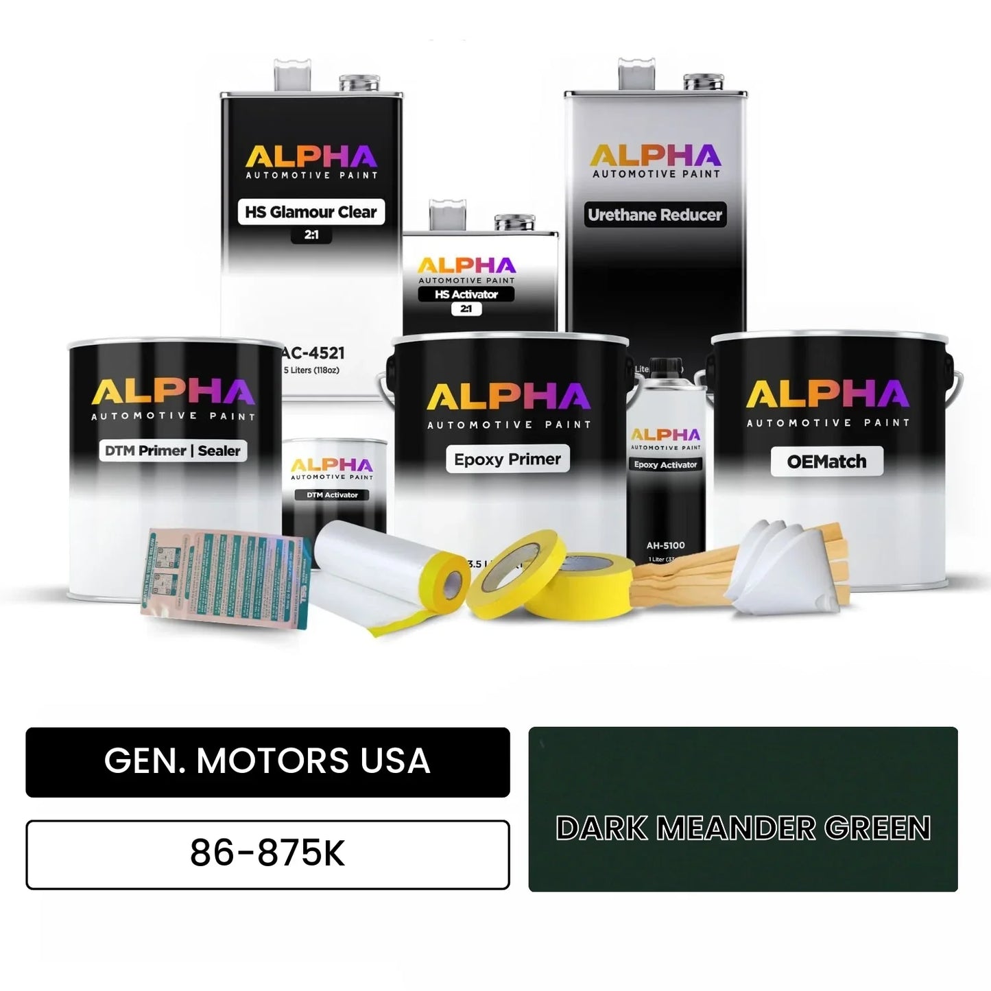 GEN. MOTORS USA DARK MEANDER GREEN 86-875K OEMatch Vehicle Paint Kit