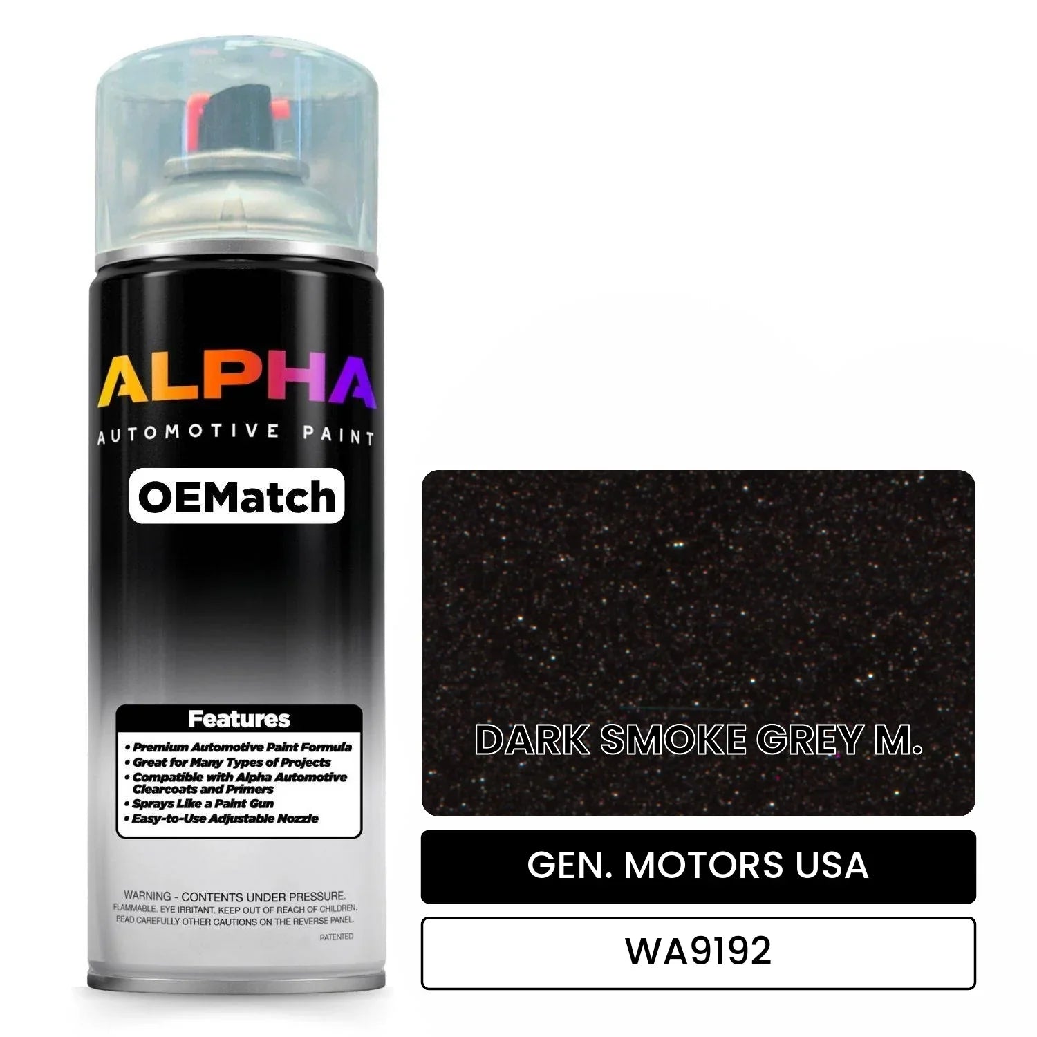 GEN. MOTORS USA DARK SMOKE GREY M. WA9192 OEMatch Spraycan