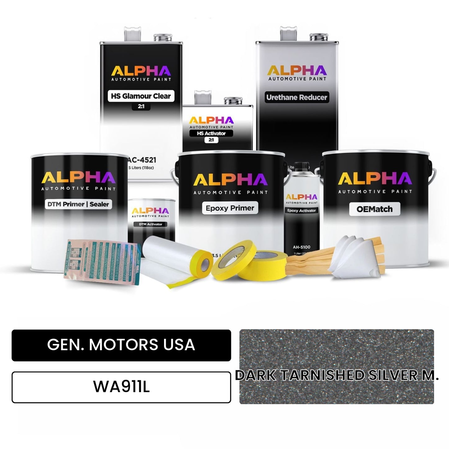 GEN. MOTORS USA DARK TARNISHED SILVER M. WA911L OEMatch Vehicle Paint Kit