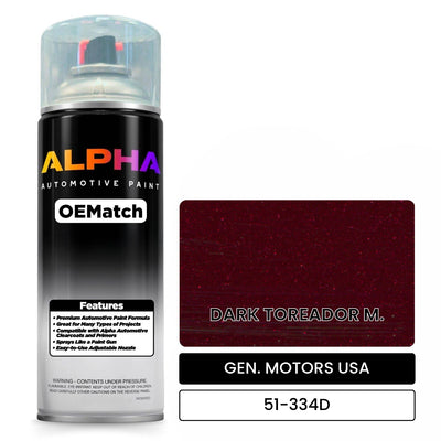 GEN. MOTORS USA DARK TOREADOR M. 51-334D | OEMatch Automotive Spraycan