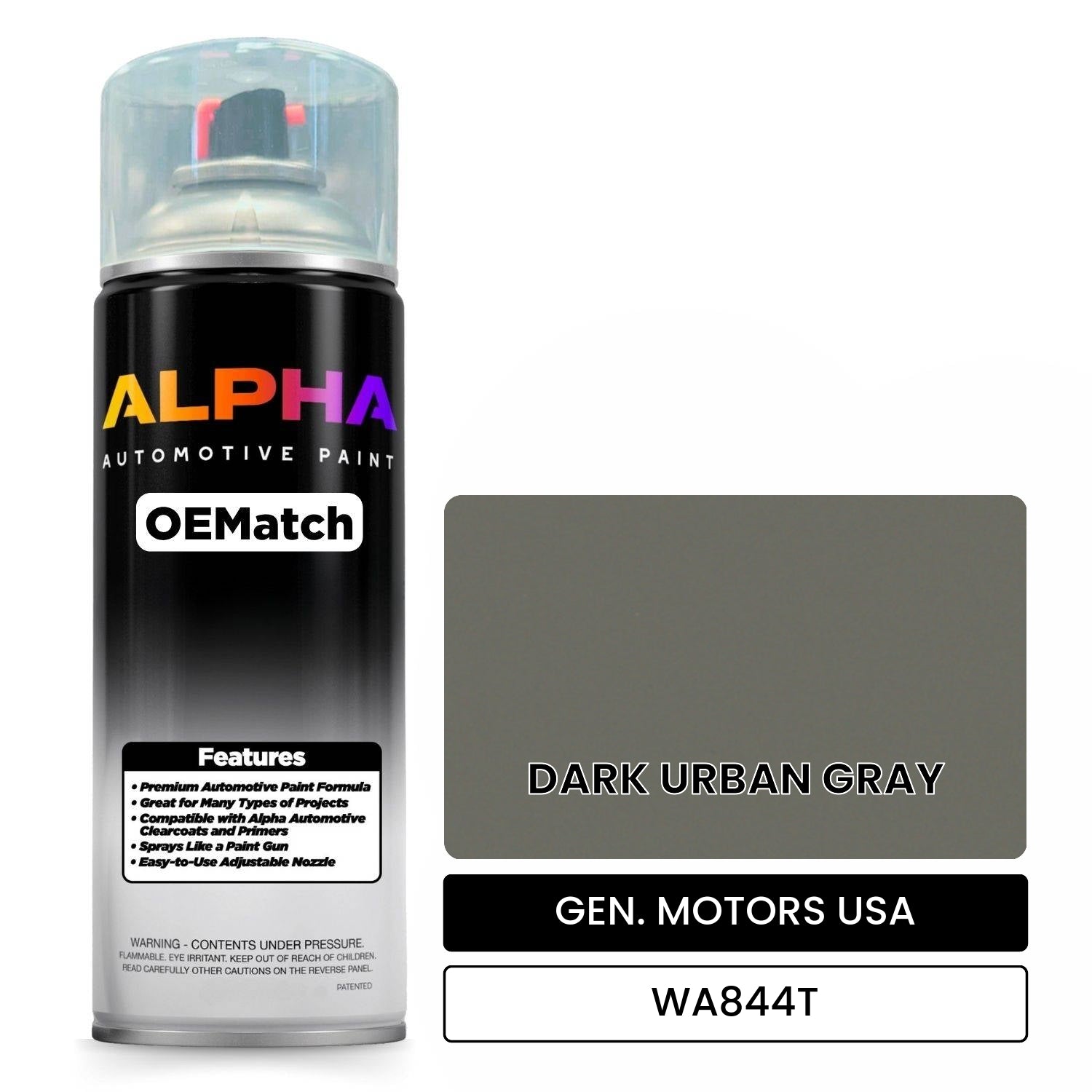 GEN. MOTORS USA DARK URBAN GRAY WA844T OEMatch Spraycan