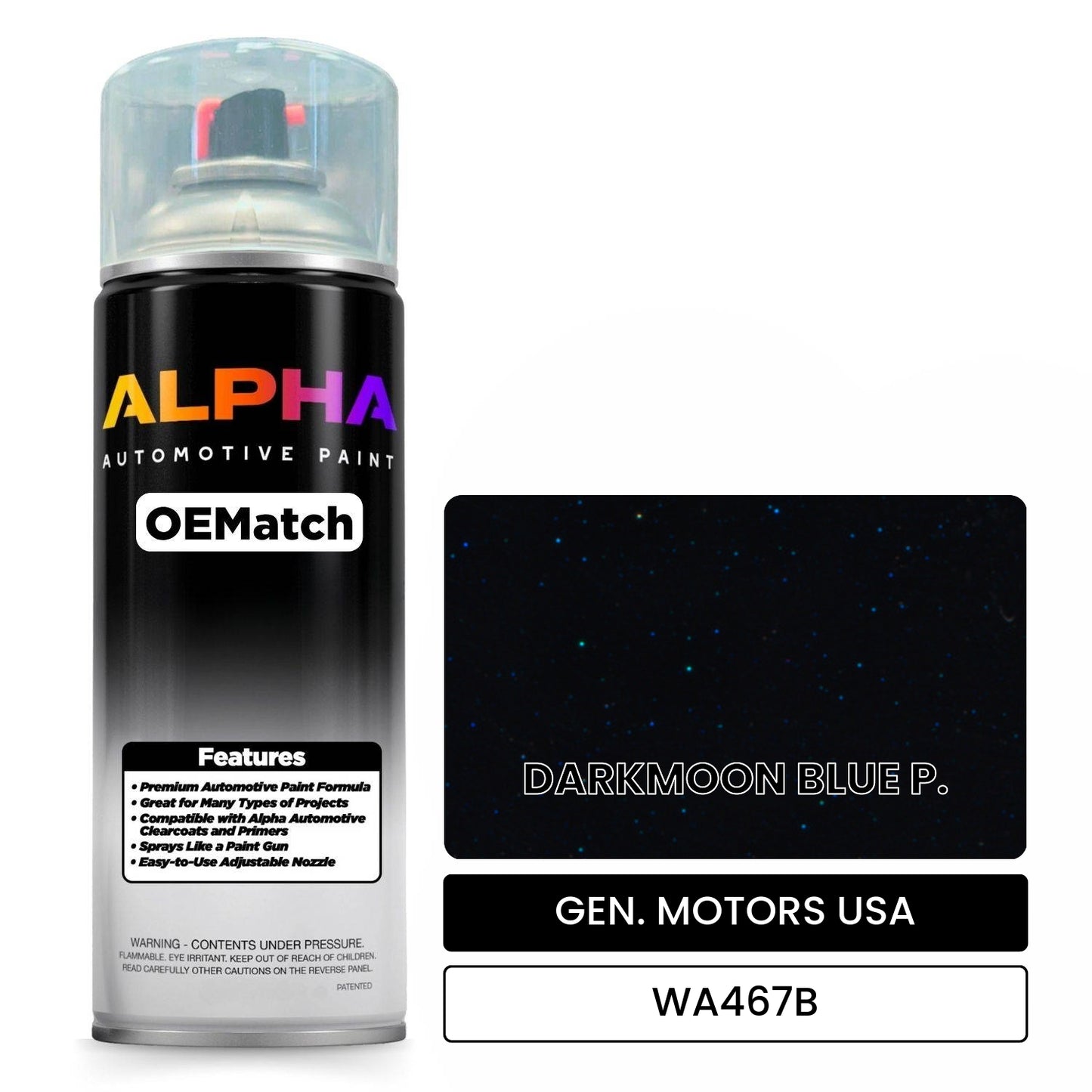 GEN. MOTORS USA DARKMOON BLUE P. WA467B OEMatch Spraycan