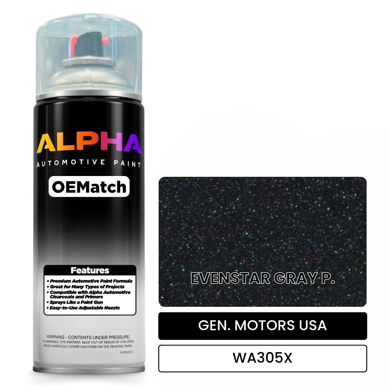 GEN. MOTORS USA EVENSTAR GRAY P. WA305X OEMatch Spraycan