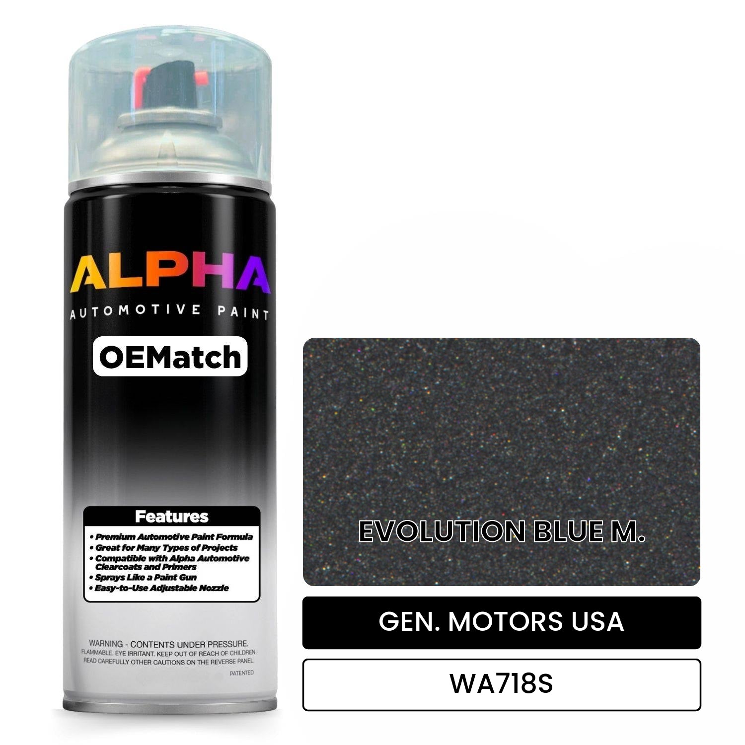 GEN. MOTORS USA EVOLUTION BLUE M. WA718S OEMatch Spraycan
