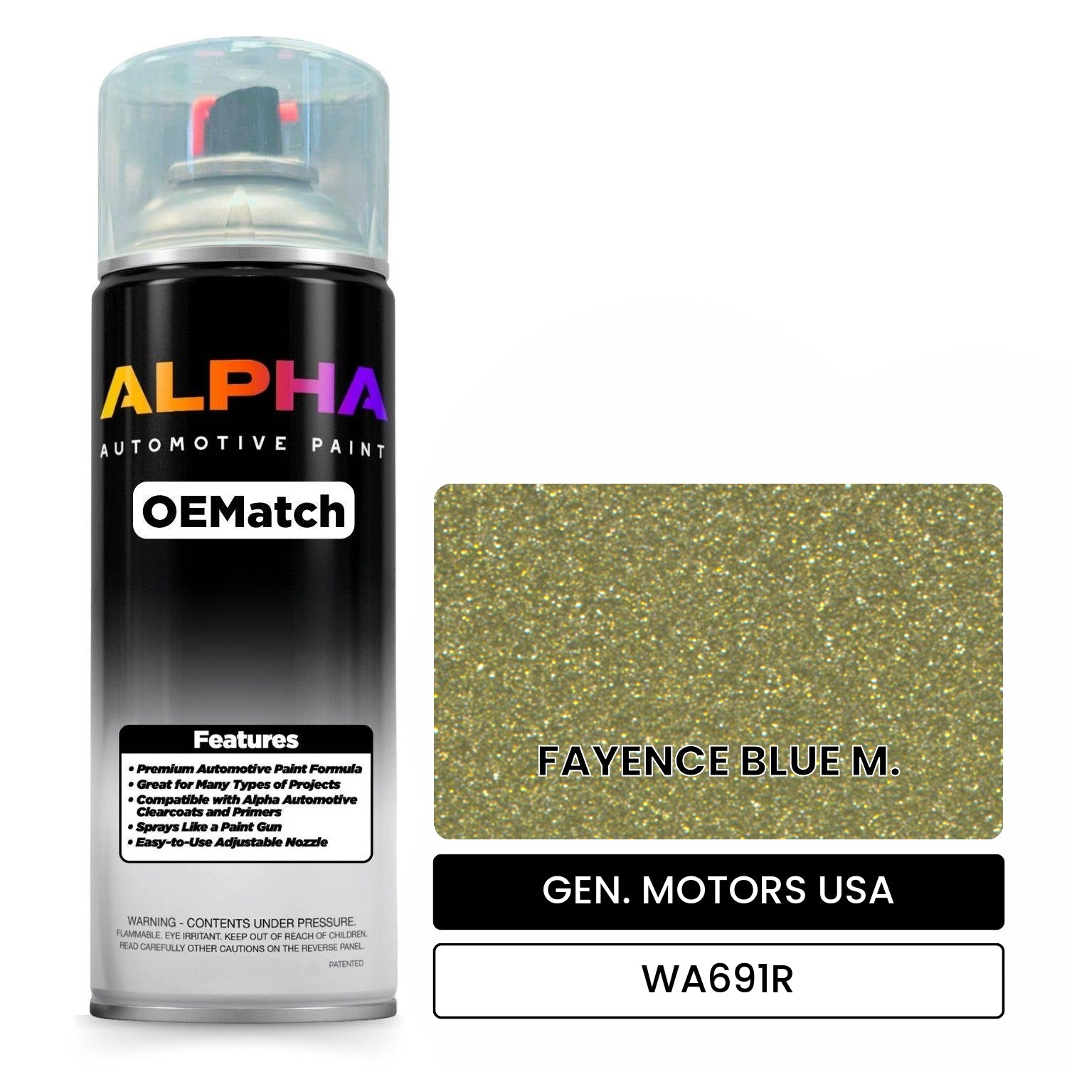 GEN. MOTORS USA FAYENCE BLUE M. WA691R OEMatch Spraycan