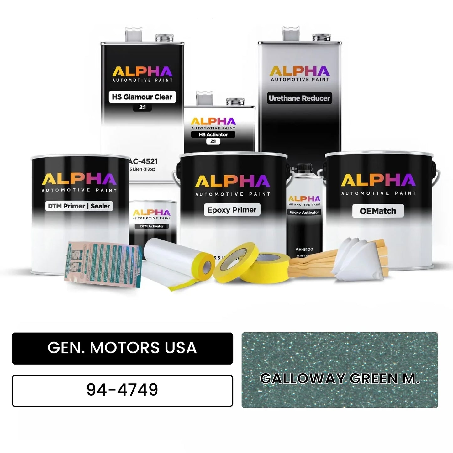 GEN. MOTORS USA GALLOWAY GREEN M. 94-4749 OEMatch Vehicle Paint Kit