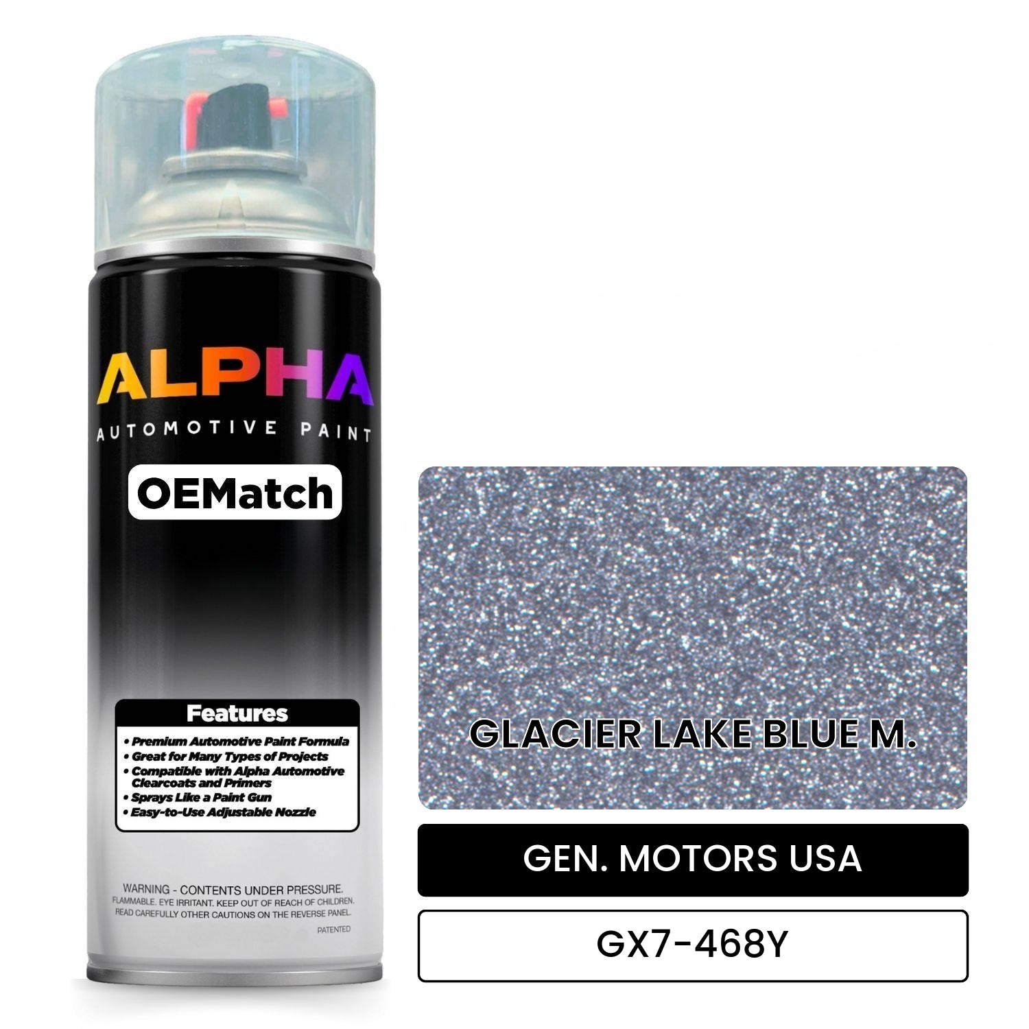 GEN. MOTORS USA GLACIER LAKE BLUE M. GX7-468Y OEMatch Spraycan
