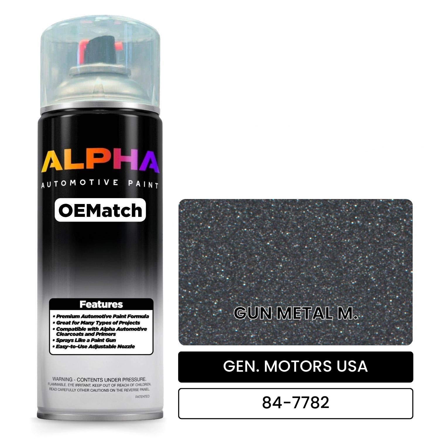 GEN. MOTORS USA GUN METAL M. 84-7782 OEMatch Spraycan