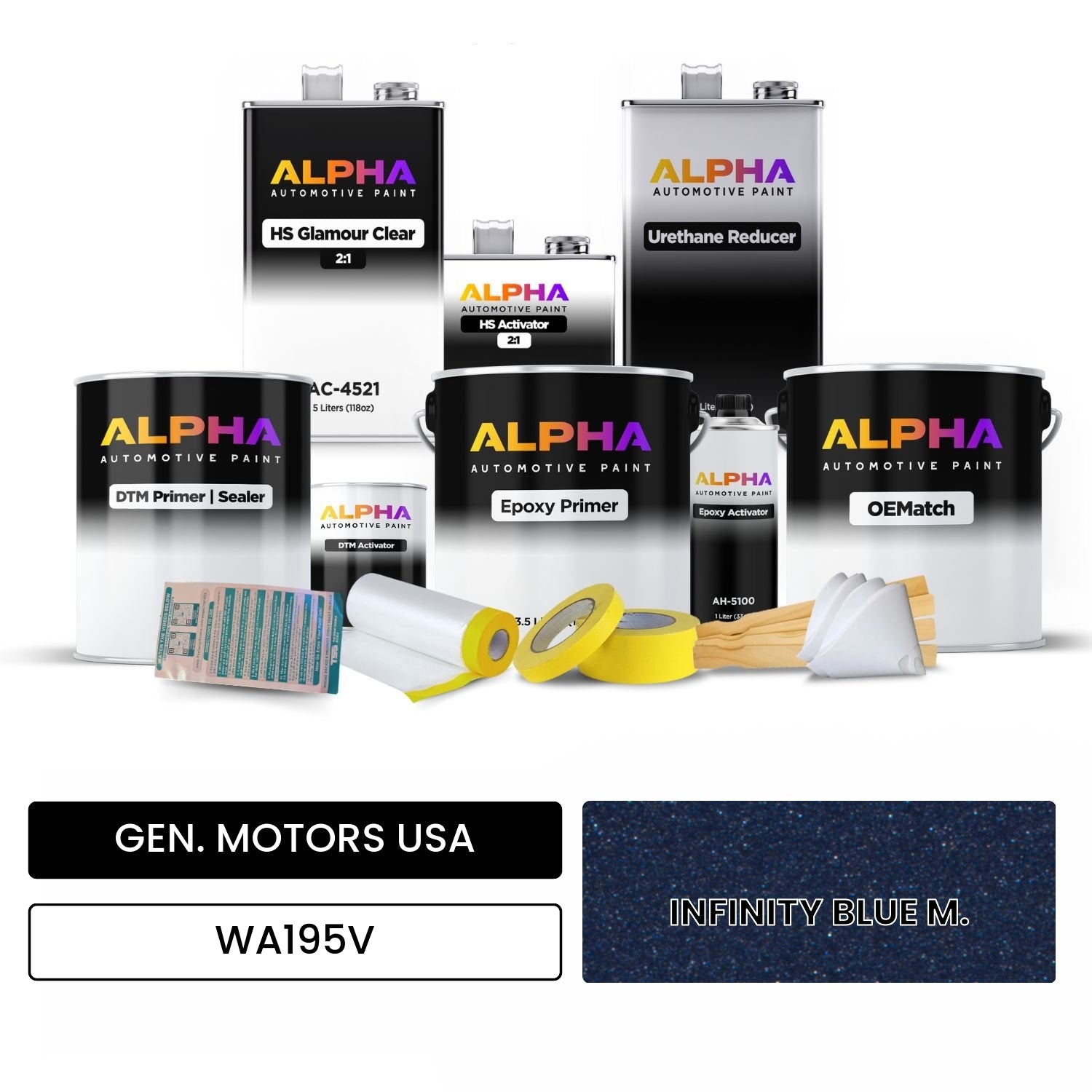 GEN. MOTORS USA INFINITY BLUE M. WA195V OEMatch Vehicle Paint Kit