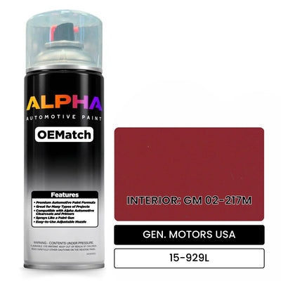 GEN. MOTORS USA INTERIOR: GM 02-217M 15-929L | OEMatch Automotive Spraycan