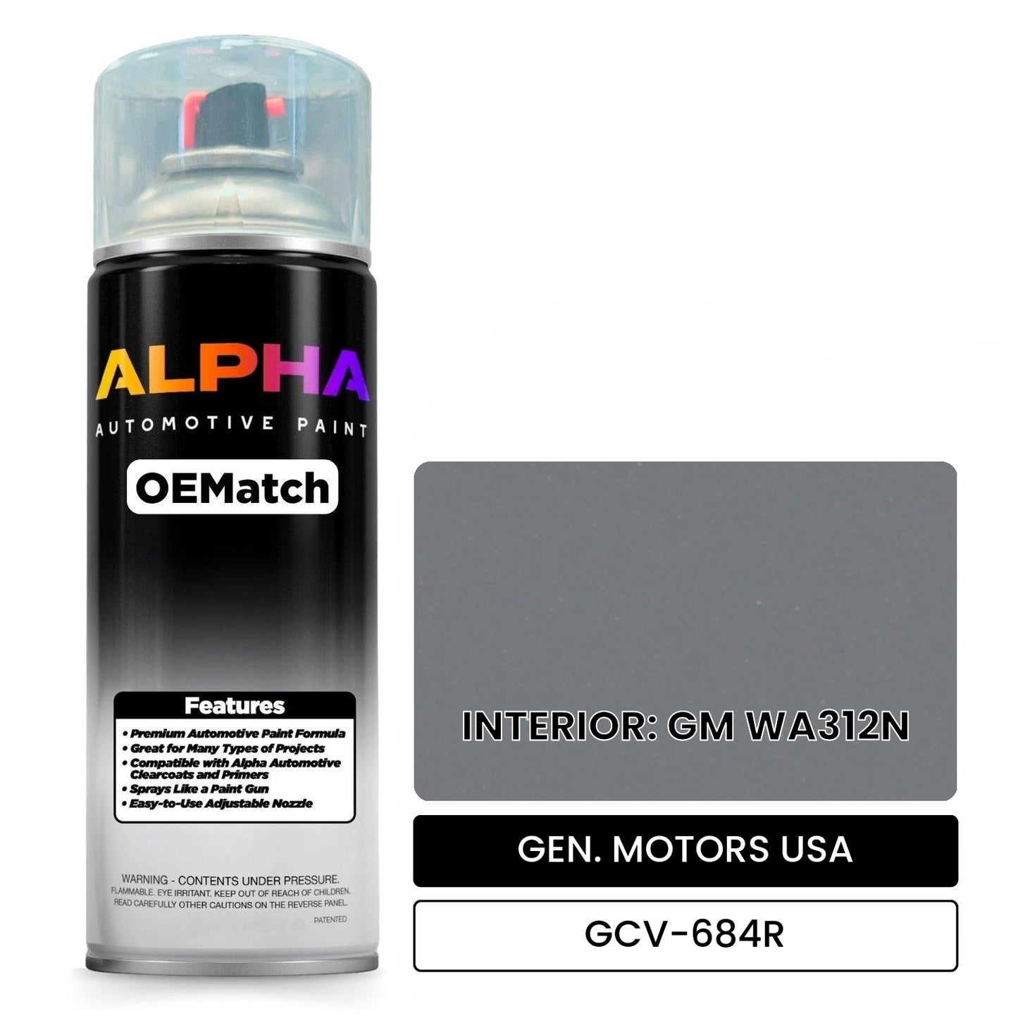 GEN. MOTORS USA INTERIOR: GM WA312N GCV-684R OEMatch Spraycan