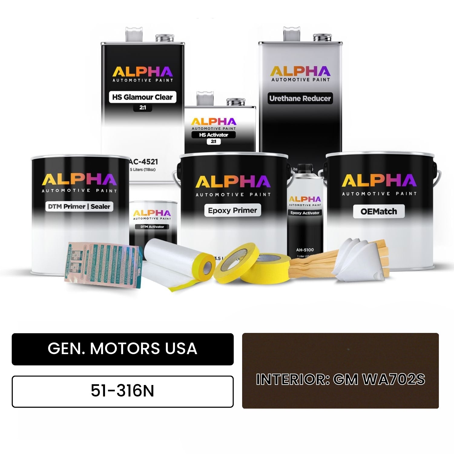 GEN. MOTORS USA INTERIOR: GM WA702S 51-316N OEMatch Vehicle Paint Kit