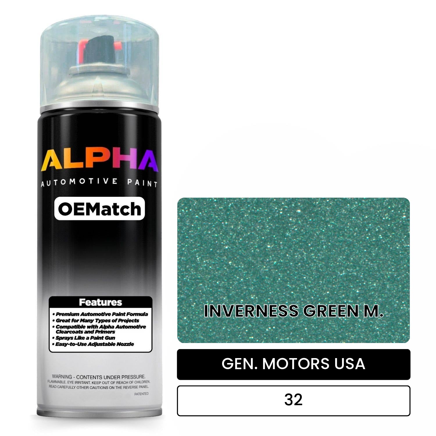 GEN. MOTORS USA INVERNESS GREEN M. 32 OEMatch Spraycan