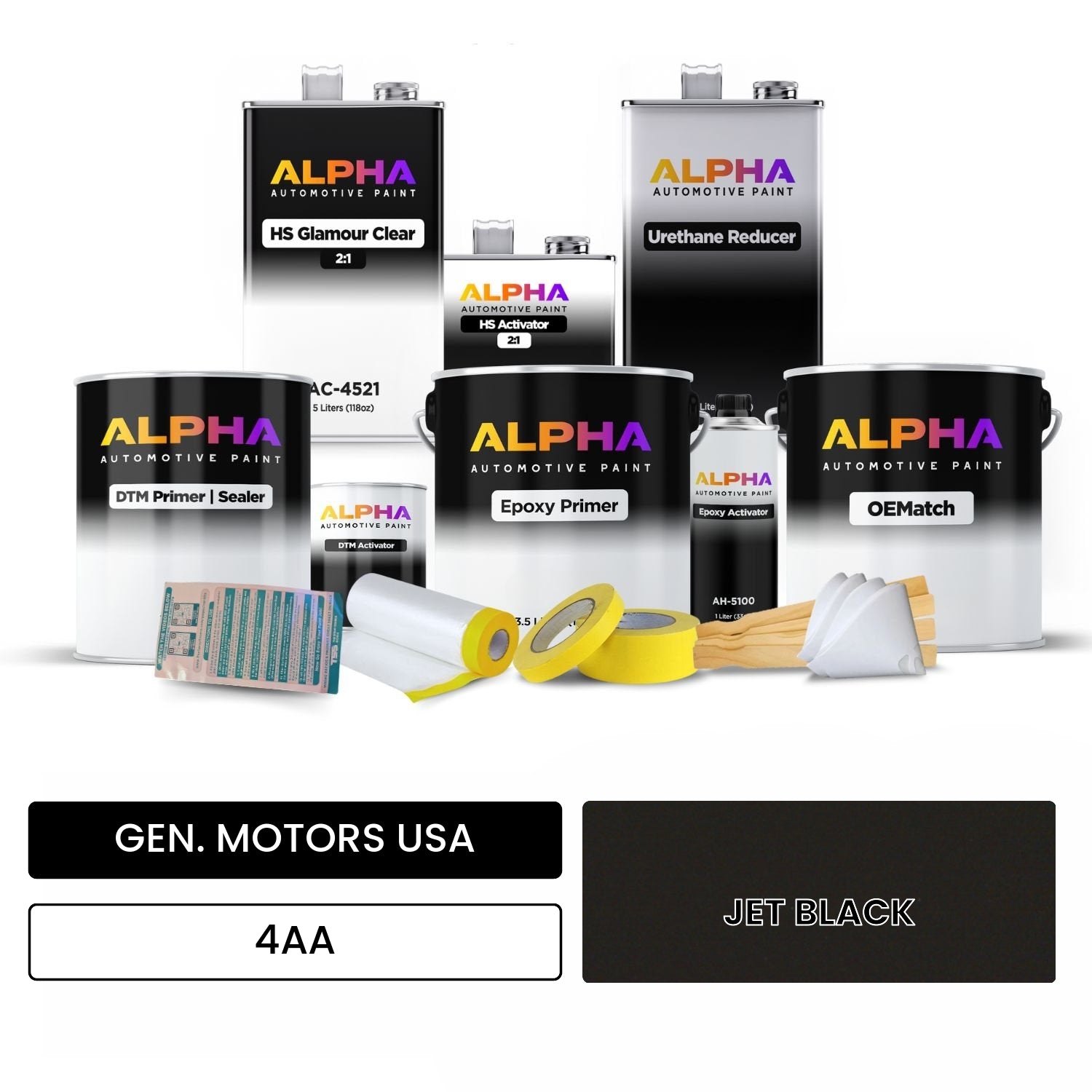 GEN. MOTORS USA JET BLACK 4AA OEMatch Vehicle Paint Kit
