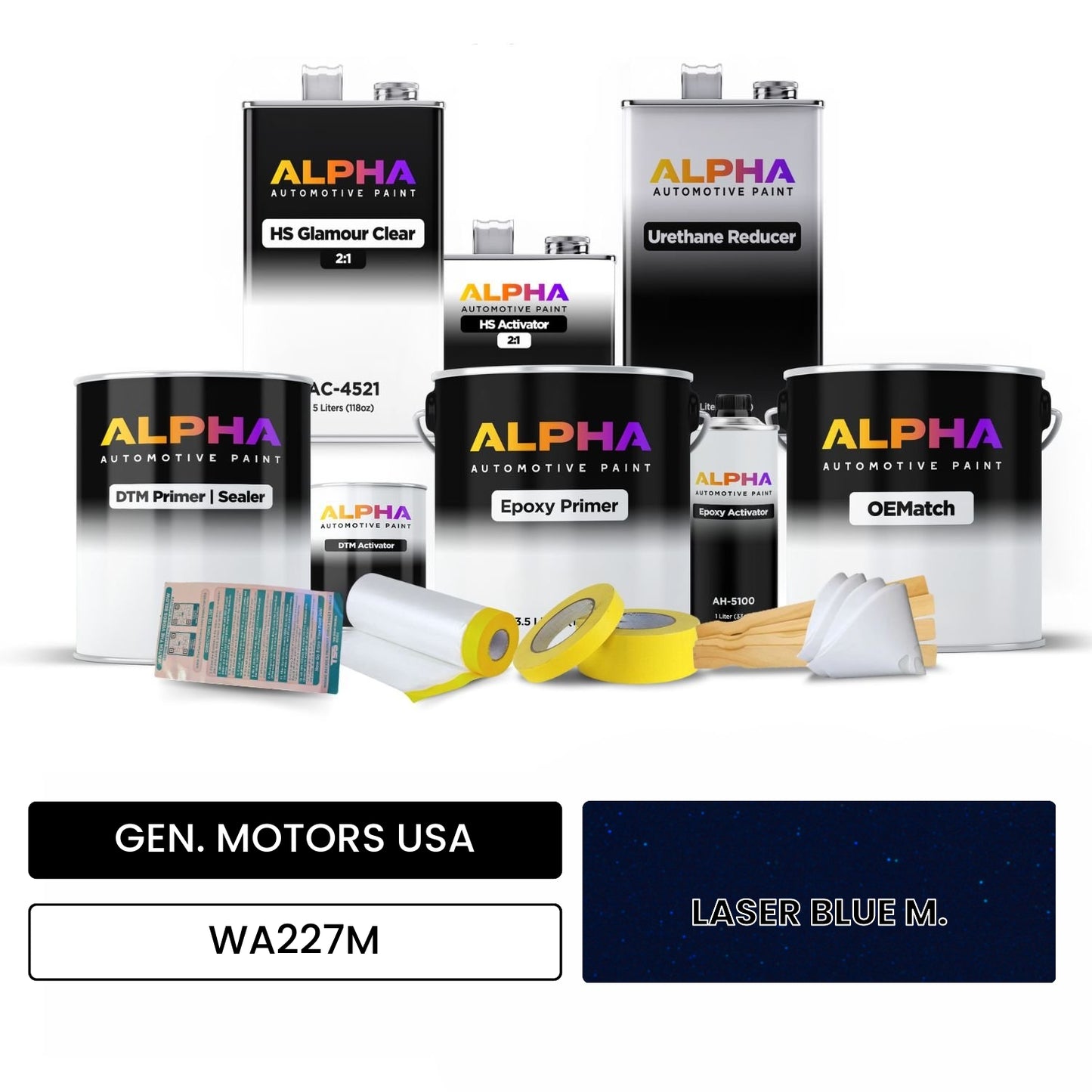 GEN. MOTORS USA LASER BLUE M. WA227M OEMatch Vehicle Paint Kit