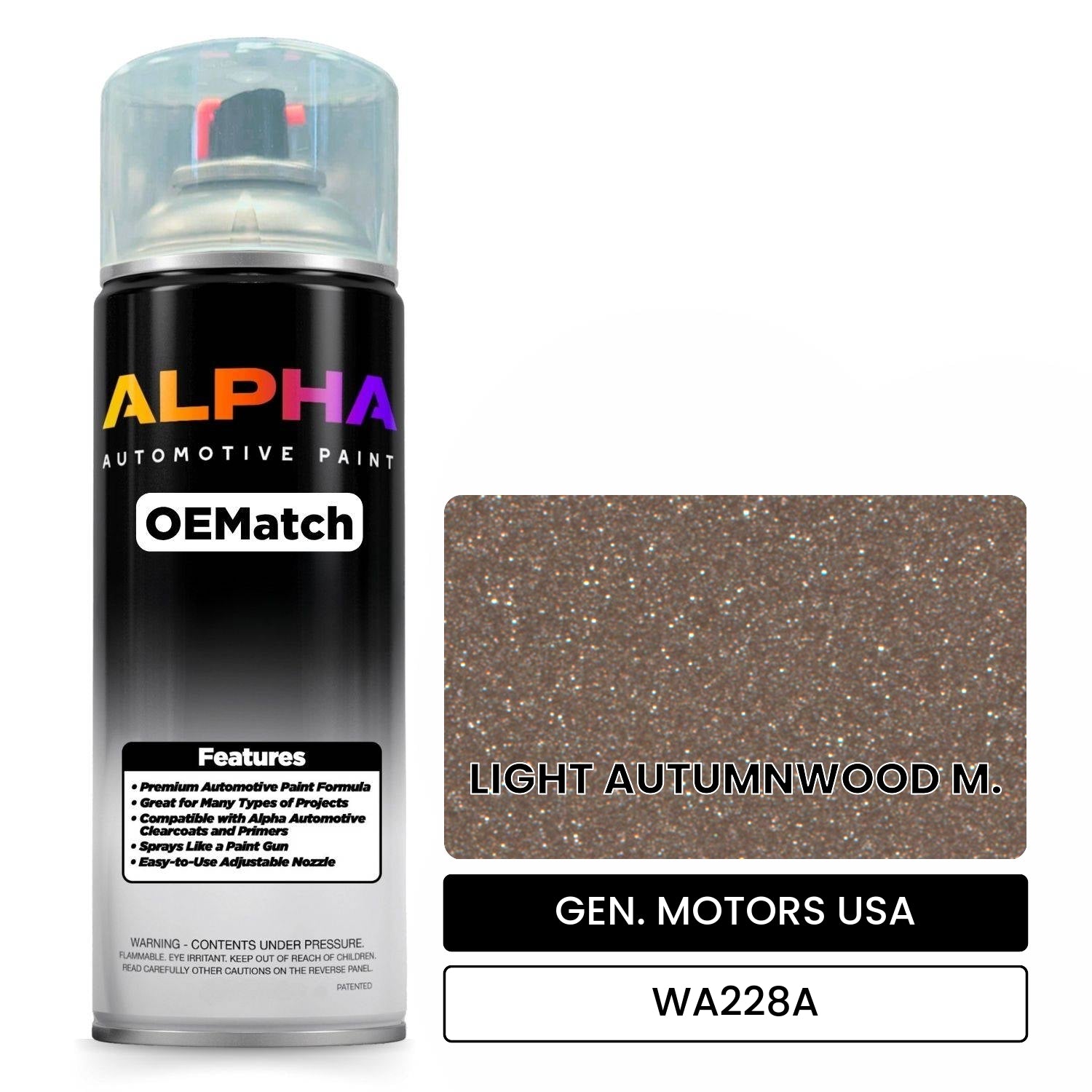 GEN. MOTORS USA LIGHT AUTUMNWOOD M. WA228A OEMatch Spraycan