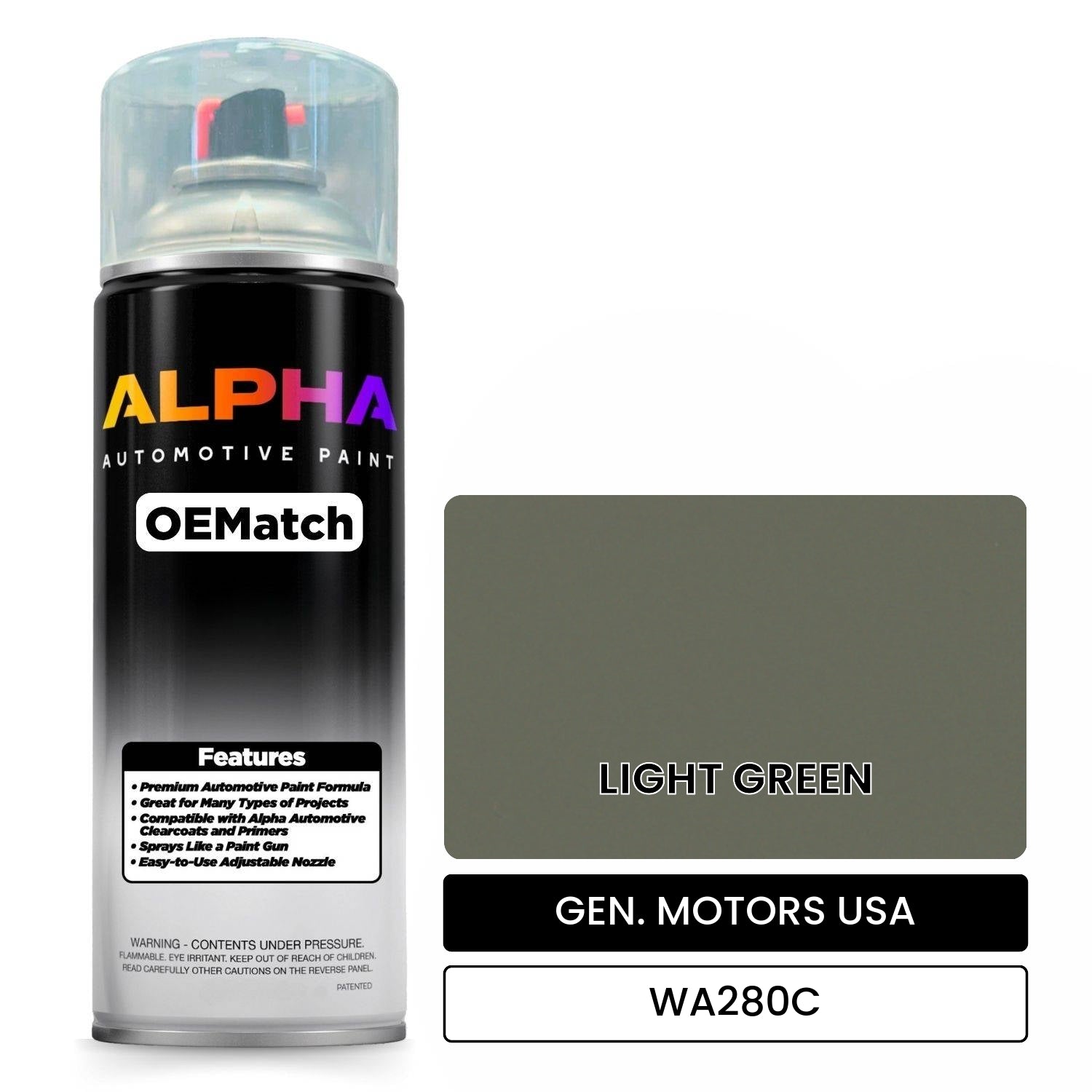 GEN. MOTORS USA LIGHT GREEN WA280C OEMatch Spraycan