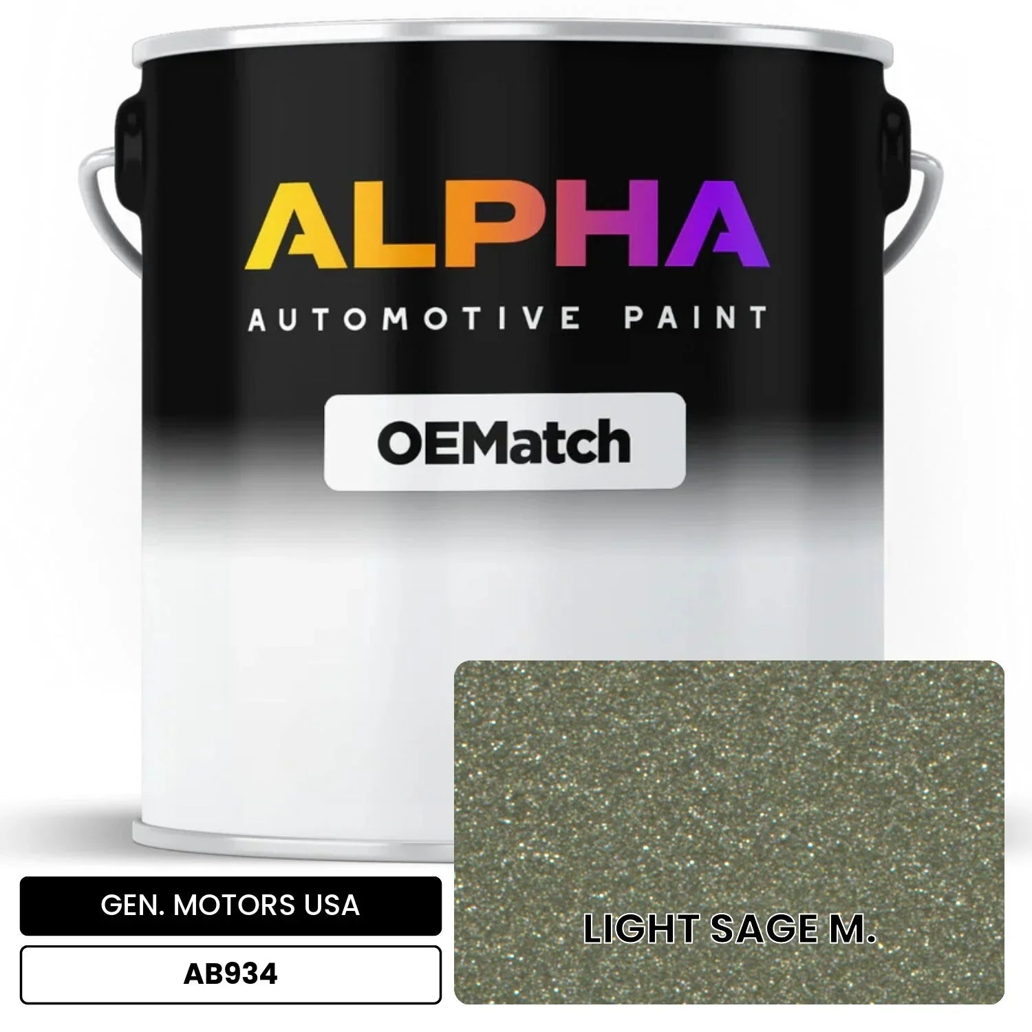GEN. MOTORS USA LIGHT SAGE M. AB934 OEMatch Basecoat