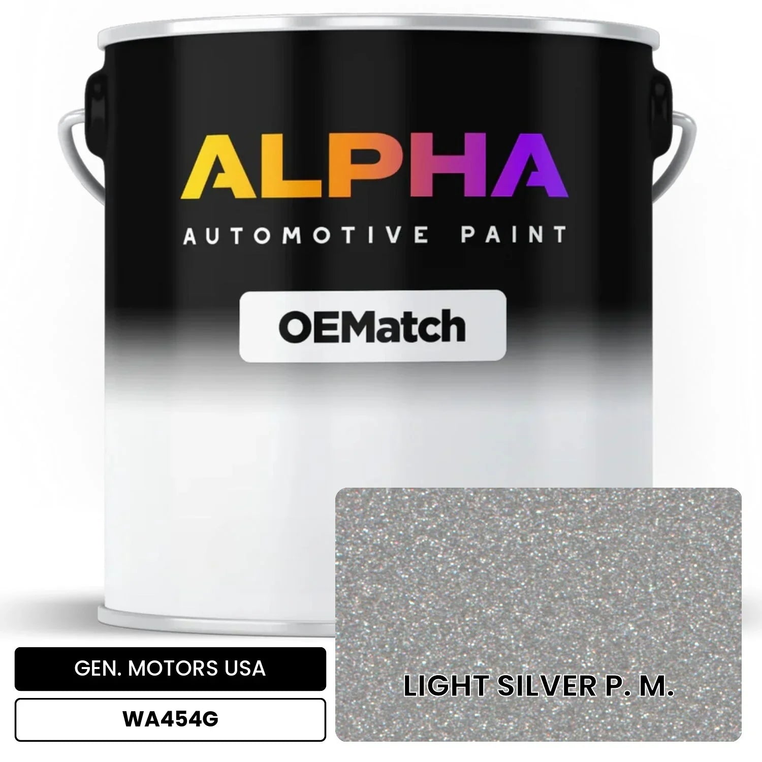 GEN. MOTORS USA LIGHT SILVER P. M. WA454G OEMatch Basecoat