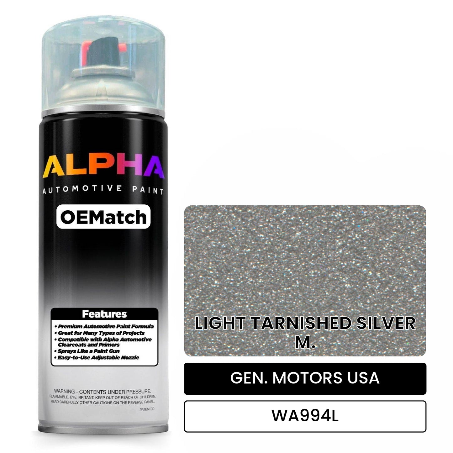 GEN. MOTORS USA LIGHT TARNISHED SILVER M. WA994L OEMatch Spraycan