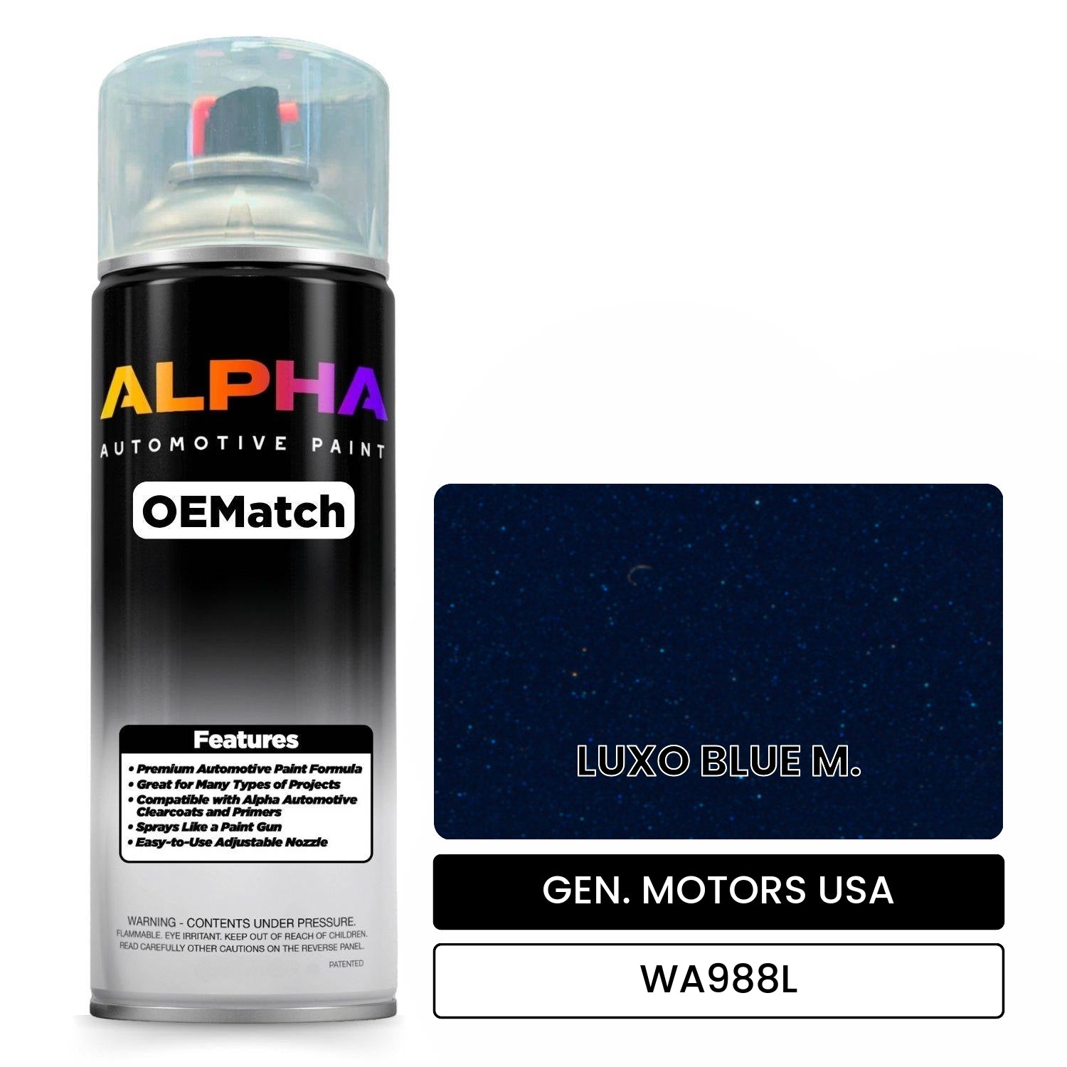 GEN. MOTORS USA LUXO BLUE M. WA988L OEMatch Spraycan