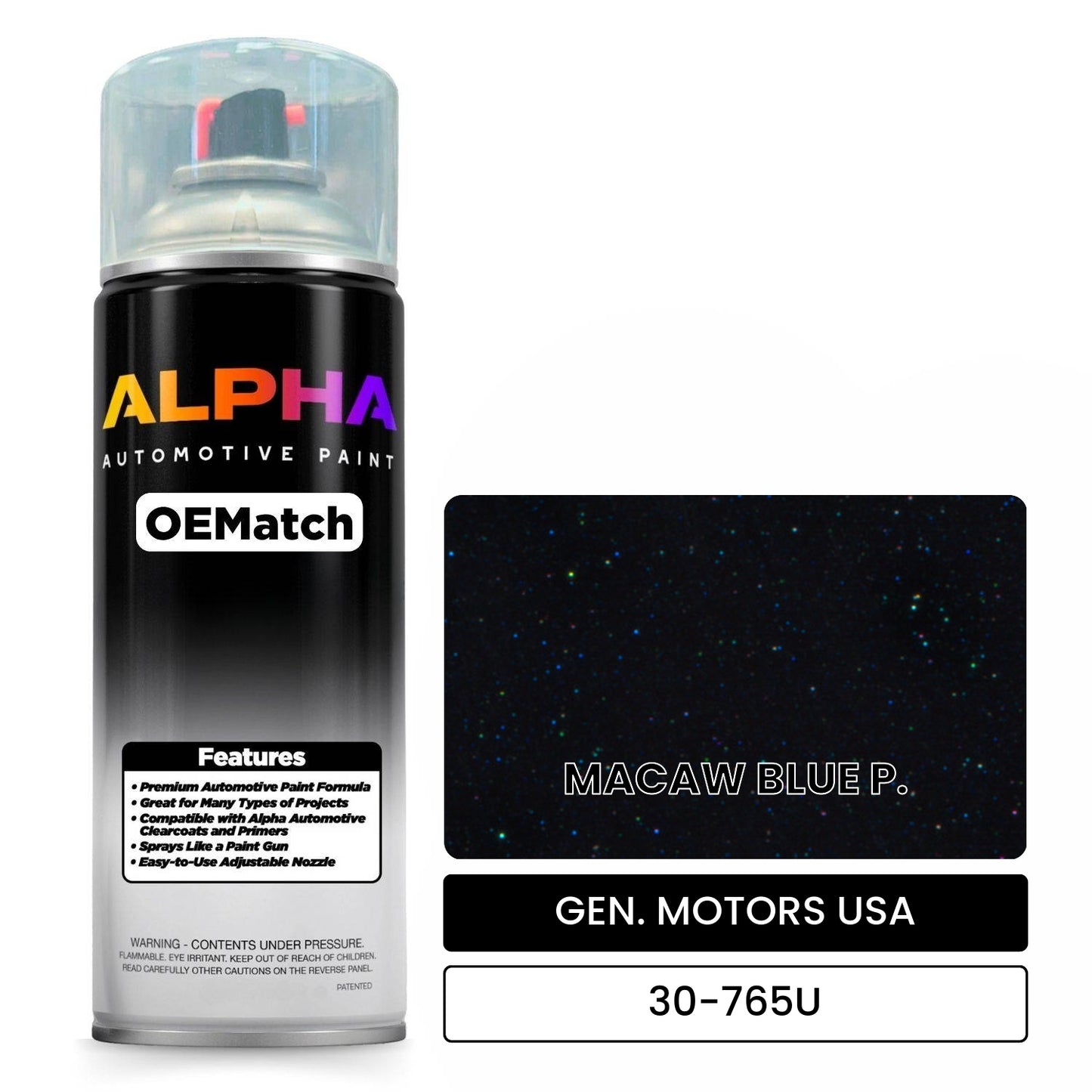 GEN. MOTORS USA MACAW BLUE P. 30-765U OEMatch Spraycan
