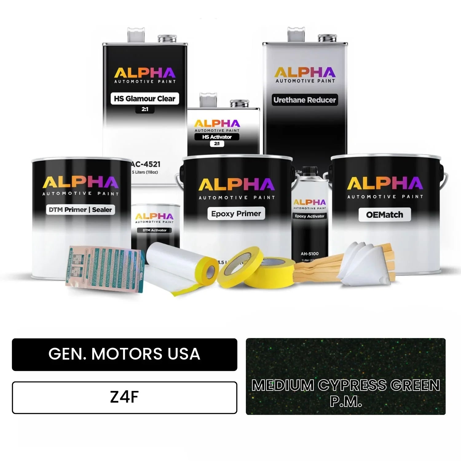 GEN. MOTORS USA MEDIUM CYPRESS GREEN P.M. Z4F OEMatch Vehicle Paint Kit