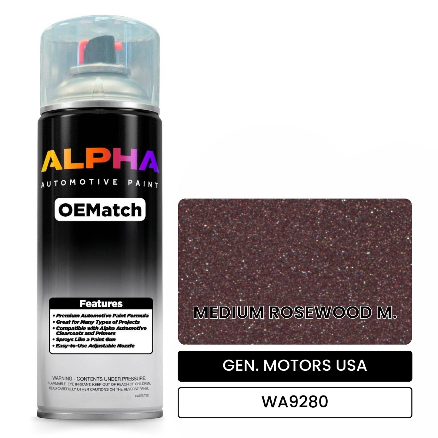 GEN. MOTORS USA MEDIUM ROSEWOOD M. WA9280 OEMatch Spraycan