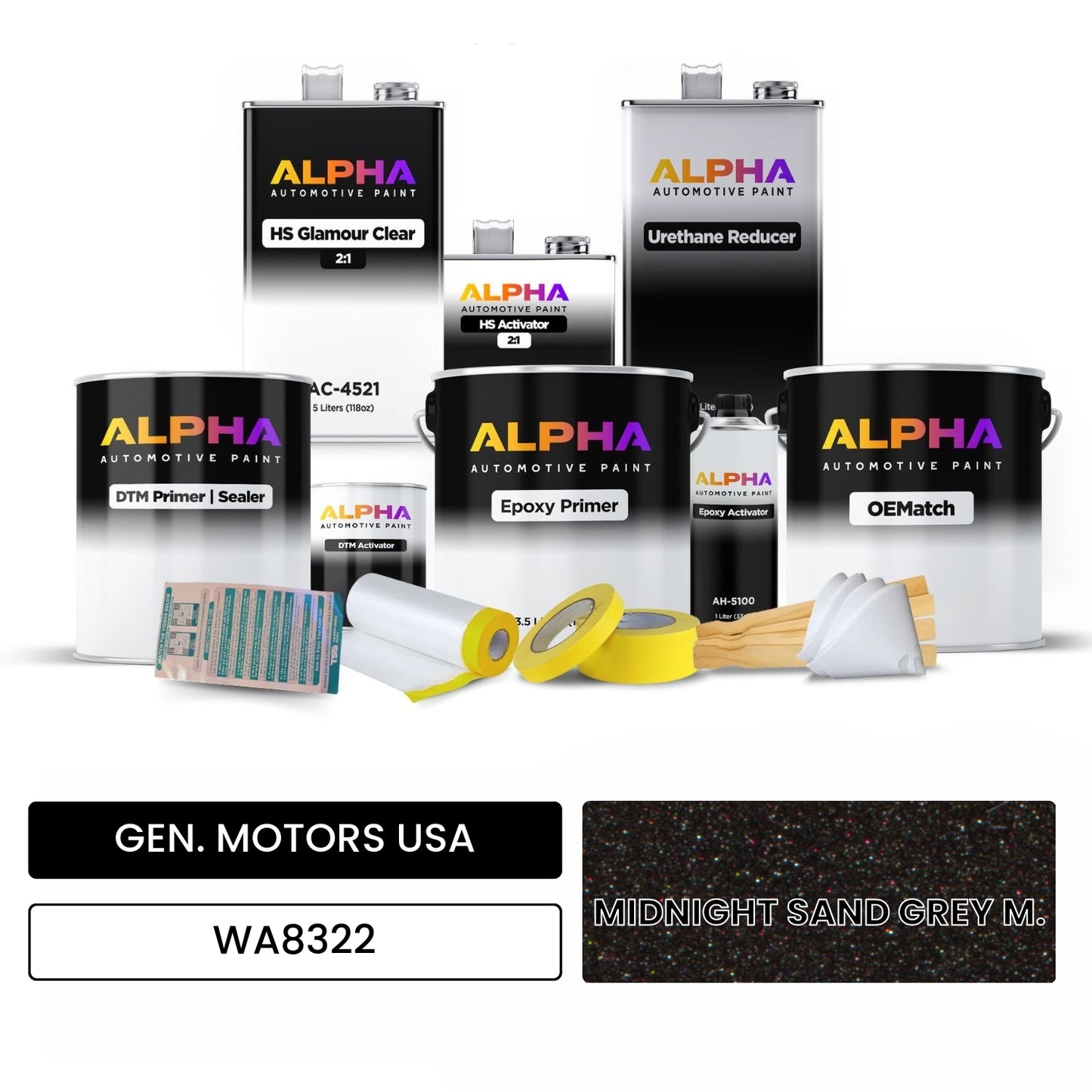 GEN. MOTORS USA MIDNIGHT SAND GREY M. WA8322 OEMatch Vehicle Paint Kit